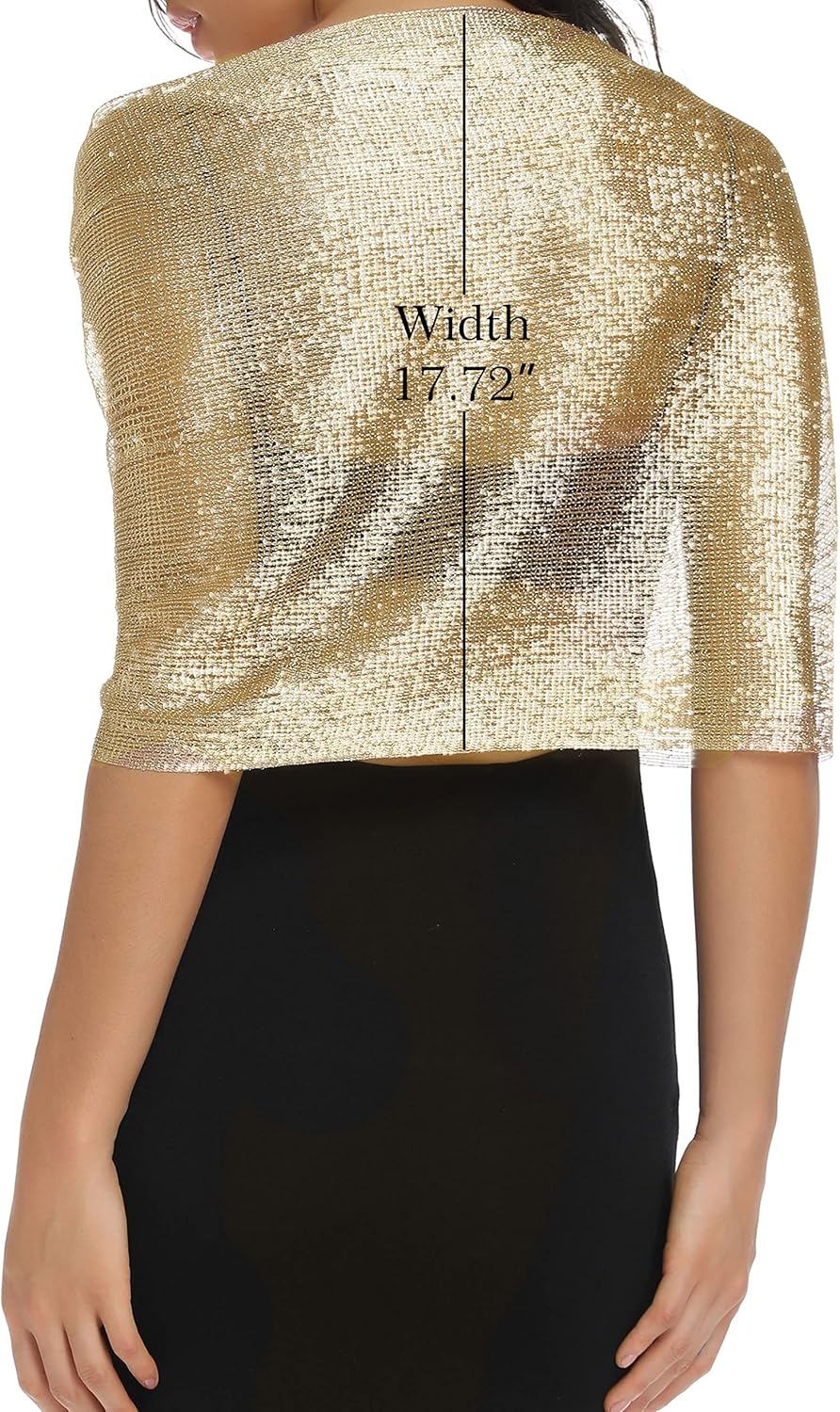 Rheane Sparkling Metallic Shawls and Wraps with Buckle for Evening Party Dresses Wedding Party