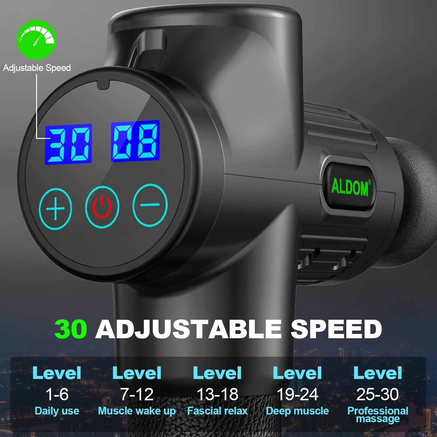 Massage Gun, 30 Speed Levels, Portable Powerful Massage Gun for Daily Use, Sports Lovers, Super Quiet High Speed Motor image number 5
