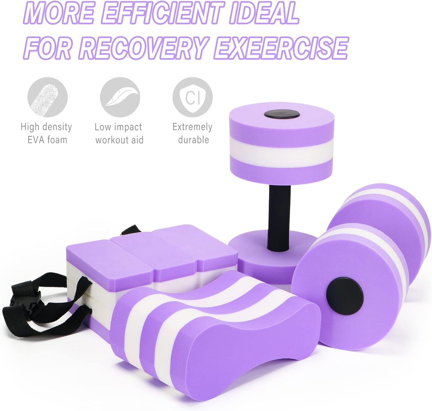 UNAOIWN Water Dumbbell Set for Aquatic Aerobics Exercise, Water Weights Equipment, Training Aid for Aquatic Fitness, Water Workout Fitness Tool image number 6