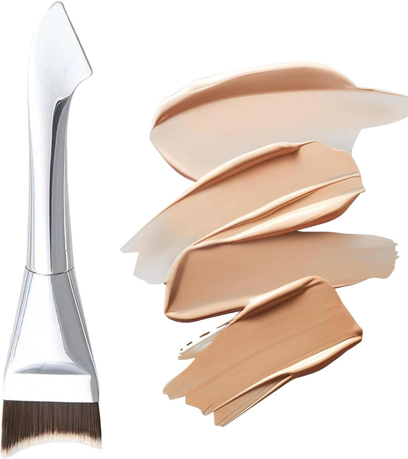 Flat Foundation Brush - Professional Makeup Tool, Synthetic Bristle Cosmetic Applicator (Soft Dense Bristles, Ergonomic Handle Design, Durable Construction) | Perfect Liquid Cream Powder Blending Cont