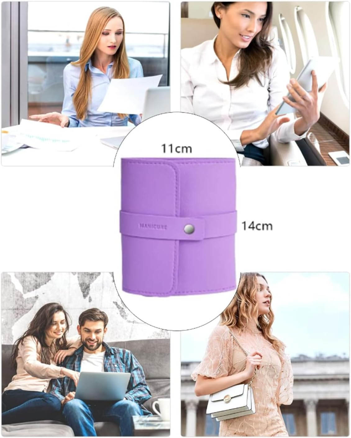 Betterlifewj Violet Manicure Set Professional Nail Clippers Pedicure Kit, 16 Pcs Stainless Steel Nail Care Tools， Grooming Kit with Luxurious Travel Leather Case image number 4