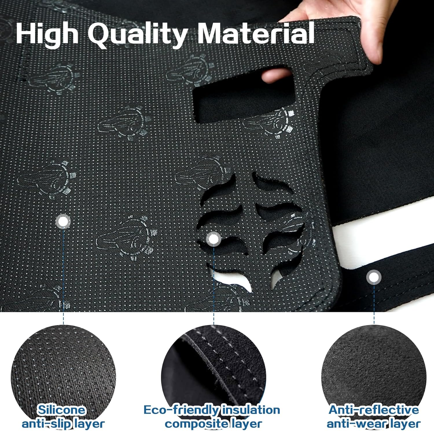 Car Dash Mat Dashboard Cover for Toyota Rav4 2025-2019 Non-Slip Suede Dash Pad Sunshield Windshield Glare Protector for for Toyota RAV4 Interior Accessories image number 5