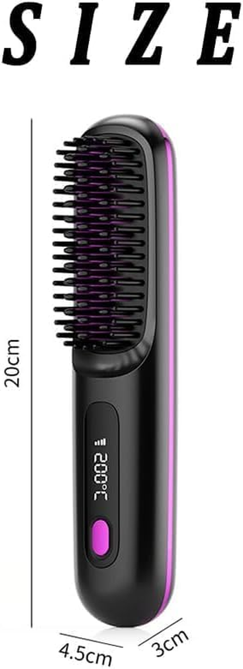JCDZAUPZ Gobrush PRO - Cordless, Rechargeable Hair Straightener Brush, Light Blue image number 1