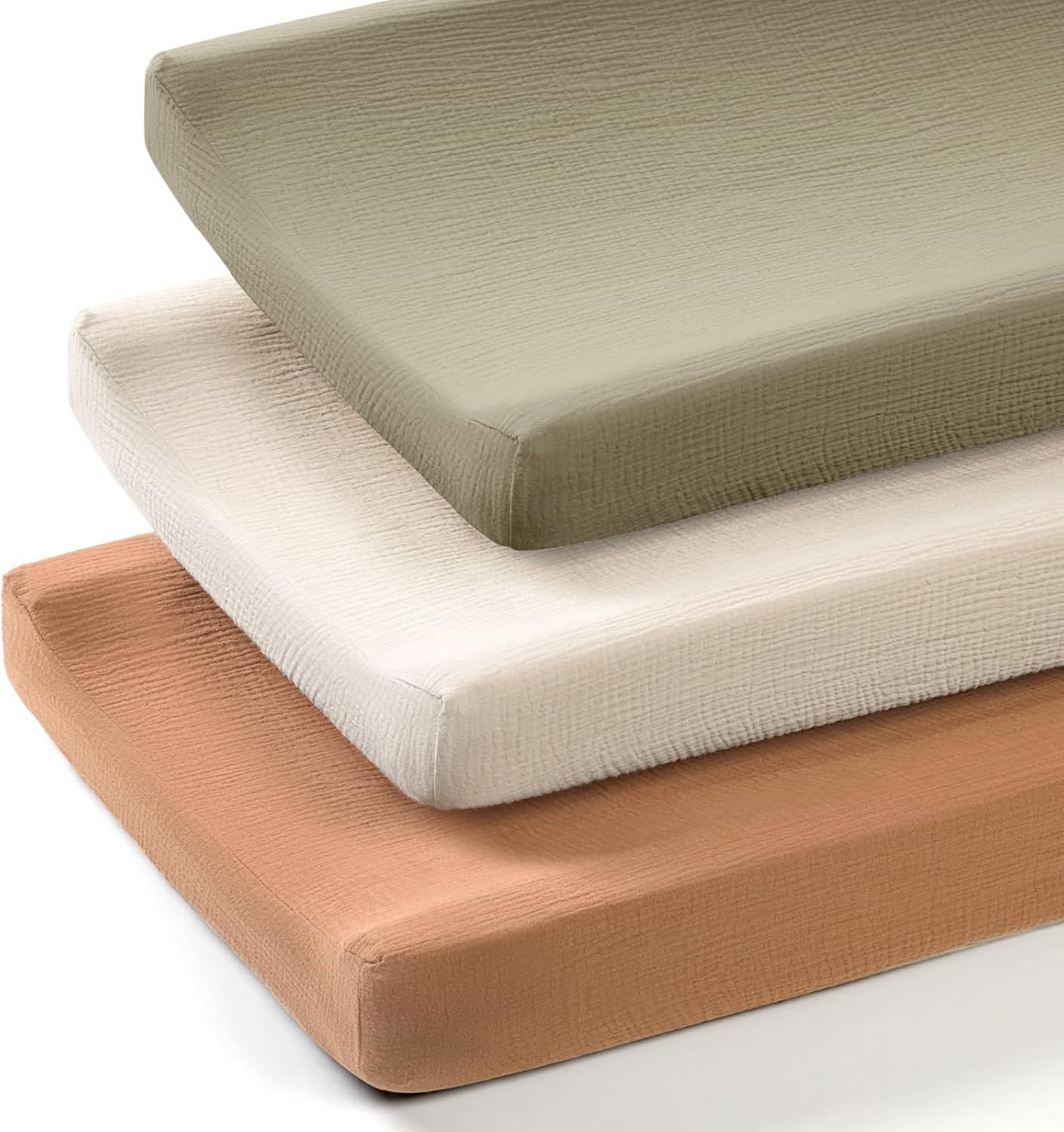 Lulumoon Baby Changing Pad Cover: Muslin Diaper Changing Table Pad Cover - Changing Pad Sheets for Girls Boys (Cream & Sand)