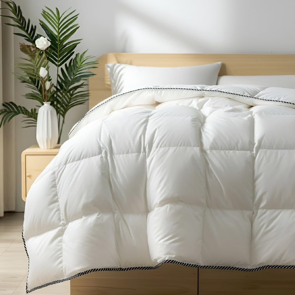 Royal Comfort Quilt Duvet Blanket Bamboo Blend 350GSM All Seasons Breathable (White, Queen) image number 2