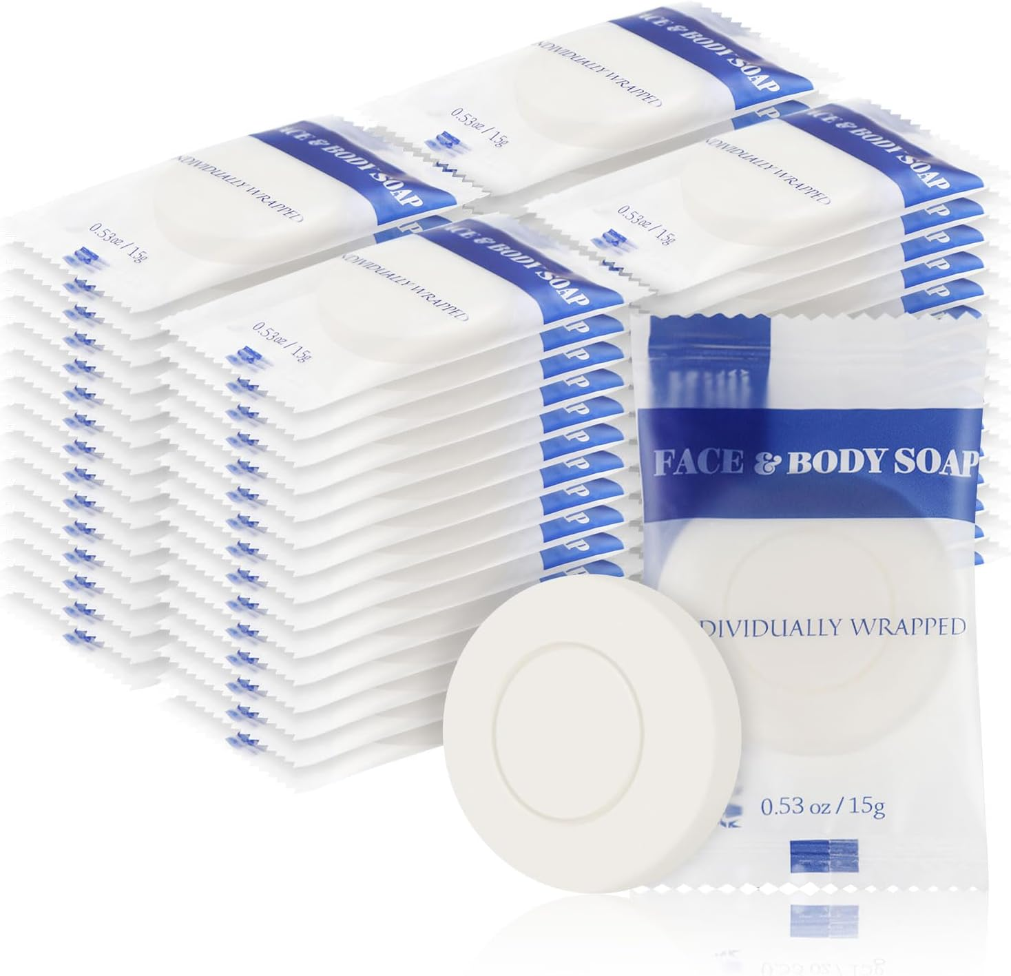 Travel Size Bar Soap in Bulk, Individually Wrapped Disposable Mini Soap for Hand Face & Body Mini Toiletries Amenities Kit Hotel, Shelter/Homeless/Nursing Home/Charity/Motel/Guest 0.53 Oz (60 Pack) image number 5