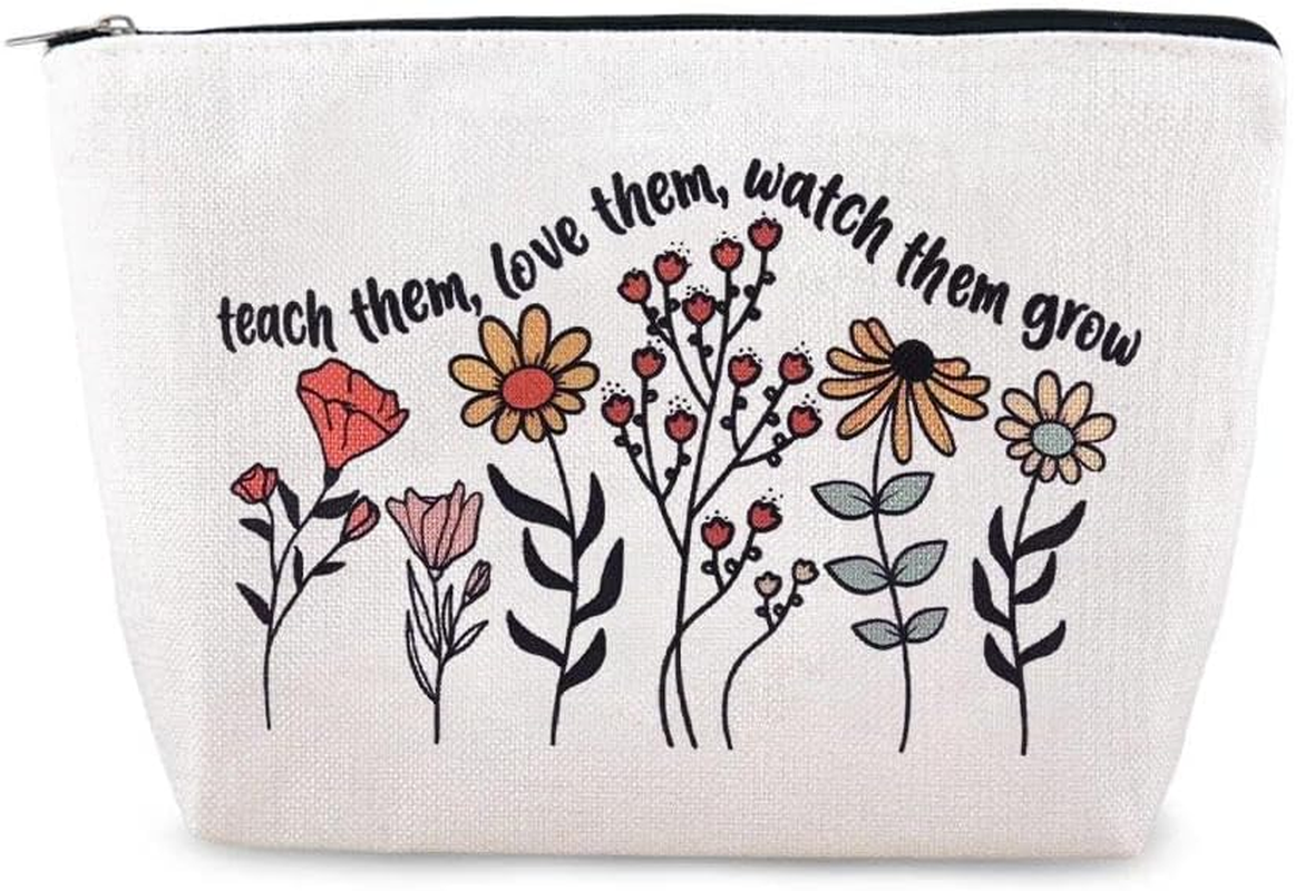 Appreciation Gifts for Teachers Thank You Makeup Cosmetic Bags Presents for Tutor Principal Thanksgiving Holiday Presents for Teacher Graduation Back-To-School Present for Colleague Coworkers