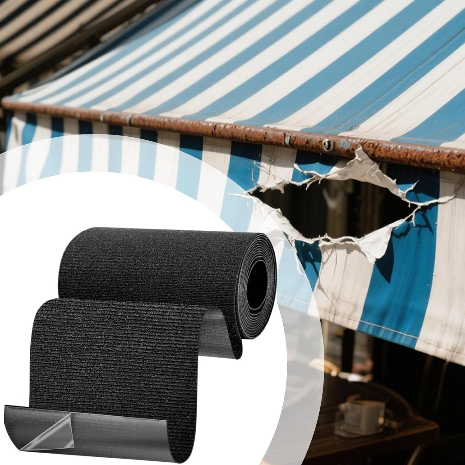 Canvas Repair Tape - Self-Adhesive Waterproof Patch Strip | Washable Repair Tape for Clothes Leather Canvas | Heavy-Duty Fixing Solution for Boat Cover Tent Awning | Multi- Patch for RV Car - 100Mm X 1.6 Meters image number 6