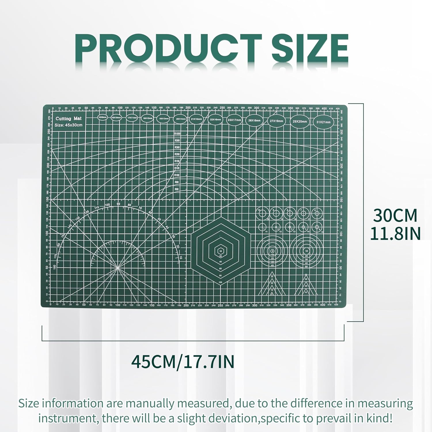 WALWAL Double-Sided Self Healing Cutting Mat, 18 Inches X 12 Inches Base for Quilting, Sewing Ideal for Sewing Crafts Hobby(A3) image number 1