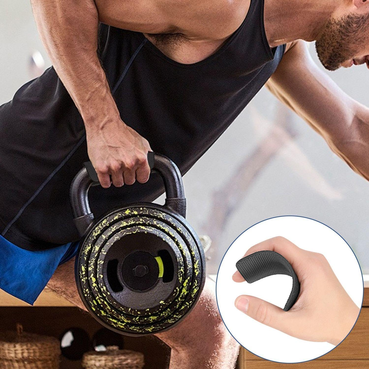 JDNFKG 6 Pieces Rubber Exercise Pads, 1 Piece Weightlifting Palm Pads, Non-Slip Training Protective Equipment, Wear Resistant Palm Protector Cover, Fitness Protective Gear image number 3