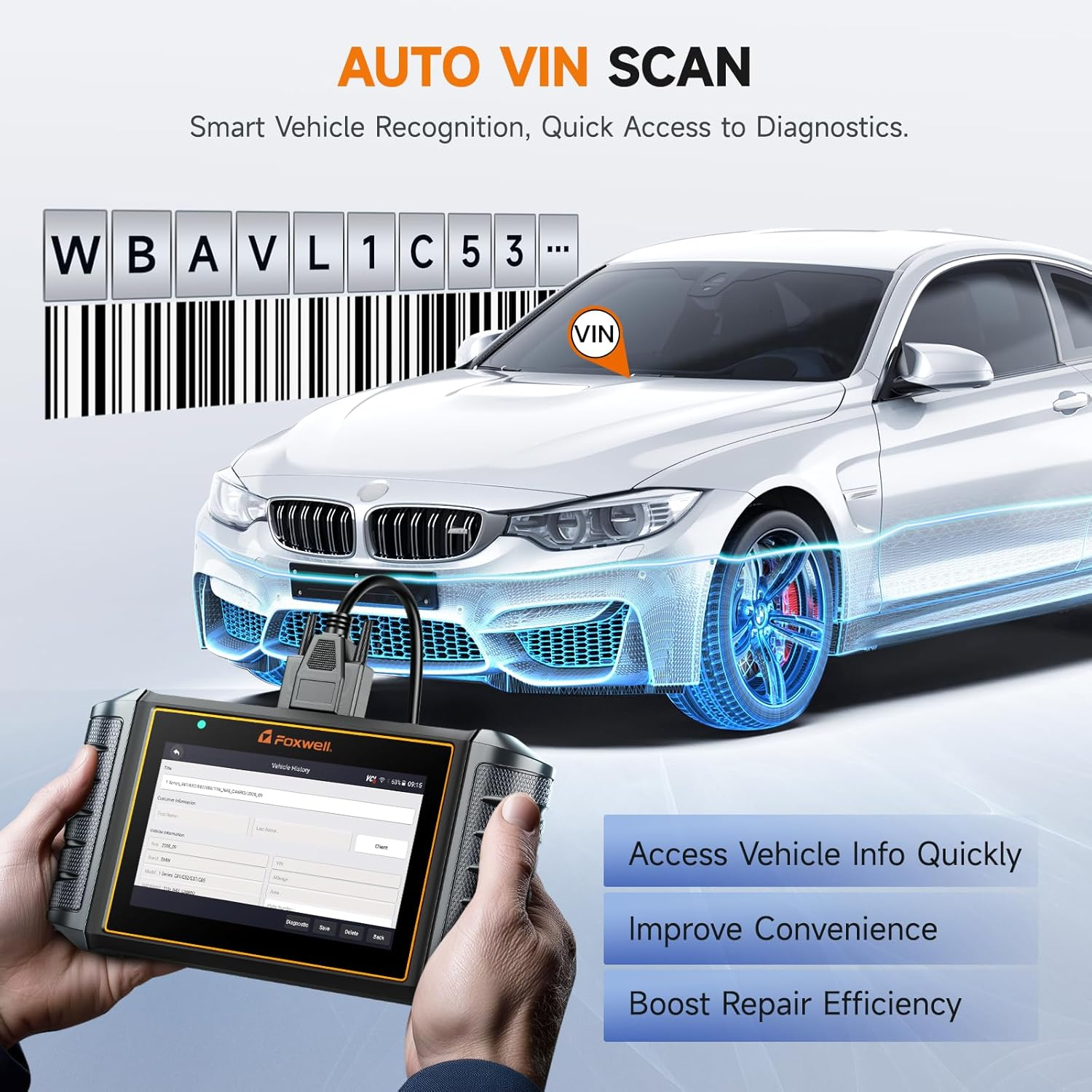 FOXWELL NT710 Fit for Mercedes-Benz MB Sprinter Diagnostic Tool, Full System OBD2 Scanner Bidirectional Control, Air Suspension ABS SRS ESP BAS A/C Code Reader, All Service Oil EPB Reset CKP Relearn image number 2