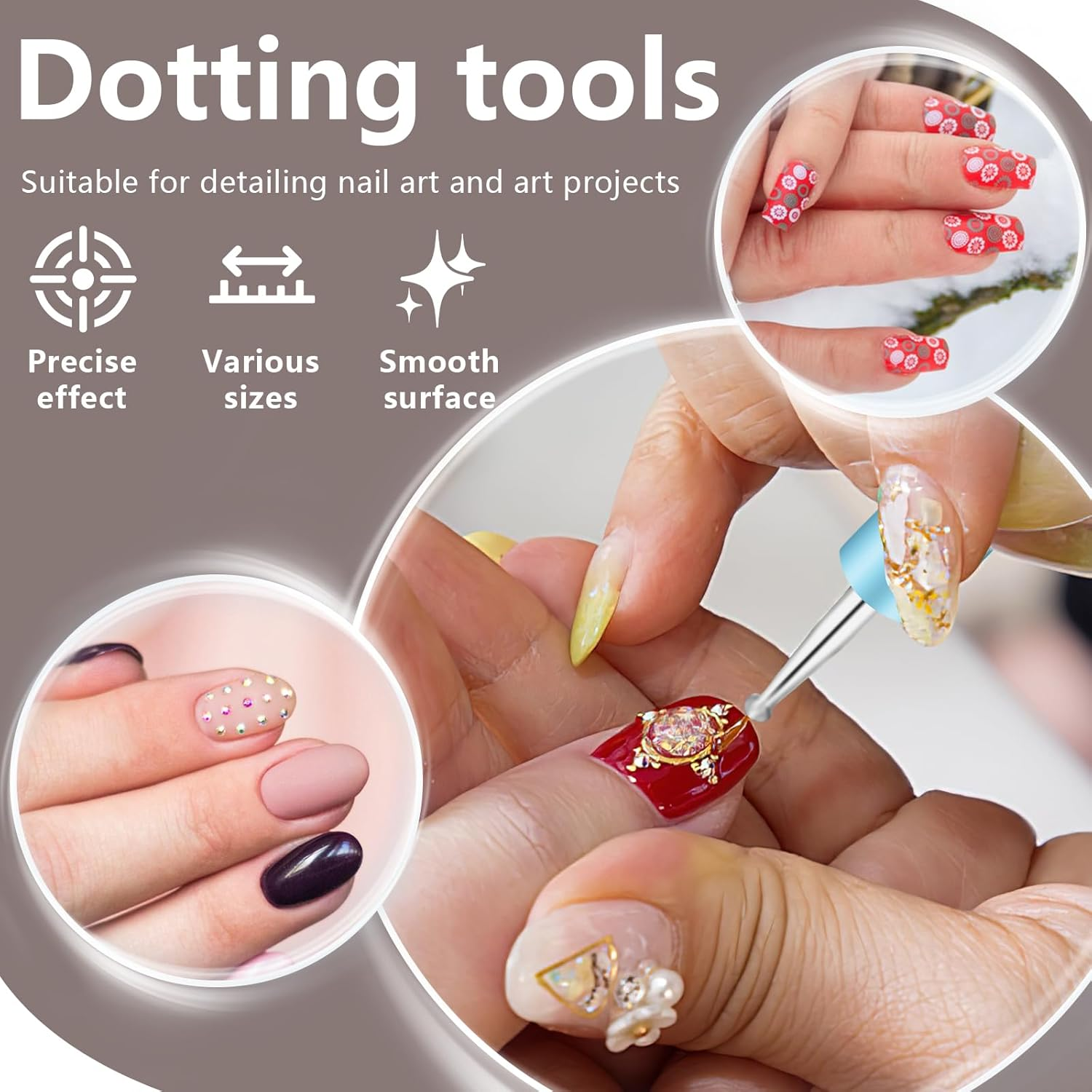 10 Pcs Silicone Clay Tools, Silicone Sculpting Tools, Polymer Clay Tools, Dotting Tools for Painting, Silicone Brushes for Crafts, Nails image number 6