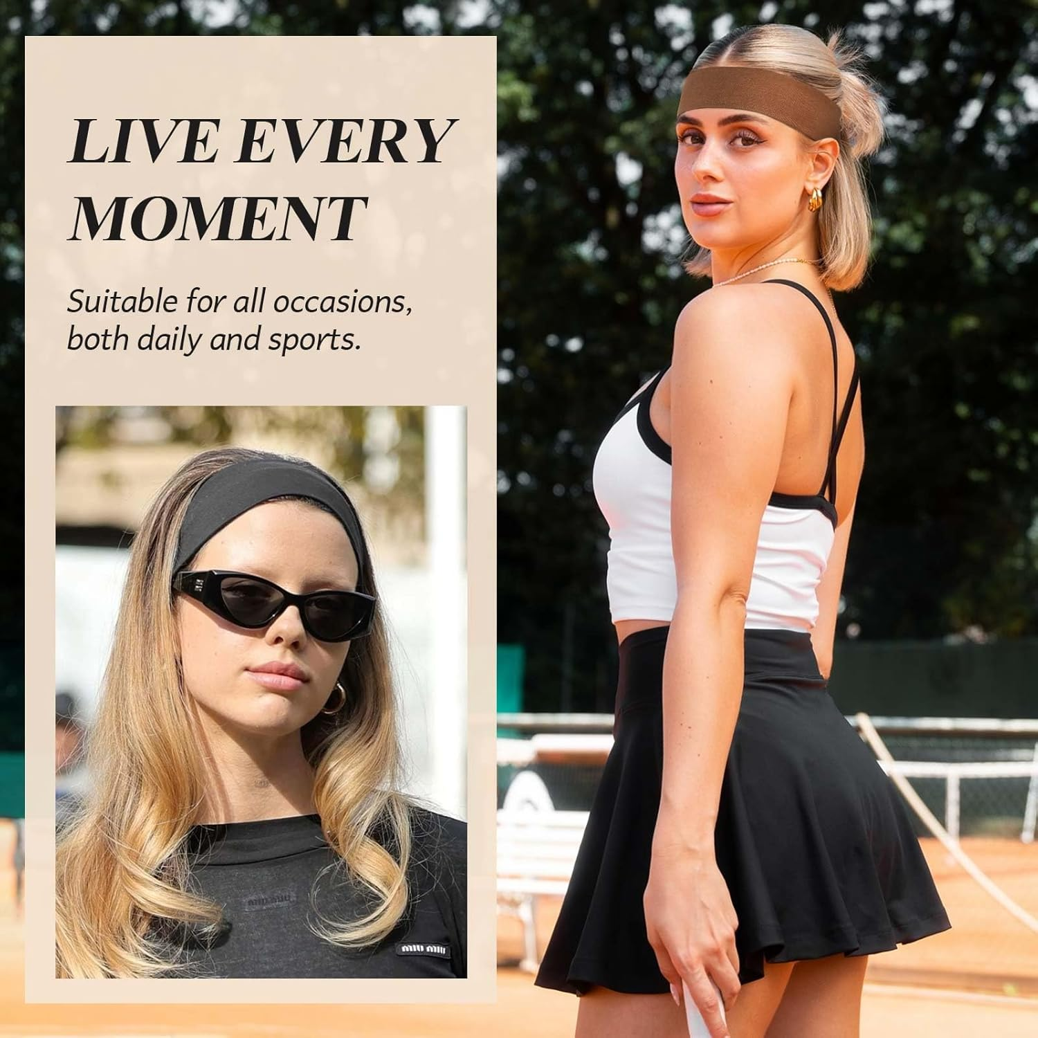 Tumurup 3 Women'S Sports Headband, Snake Print, Black, Tan Leopard Print, Leopard Print, One Size, Snake Print, Black, Tan Leopard Print, Leopard Print, One Size image number 4