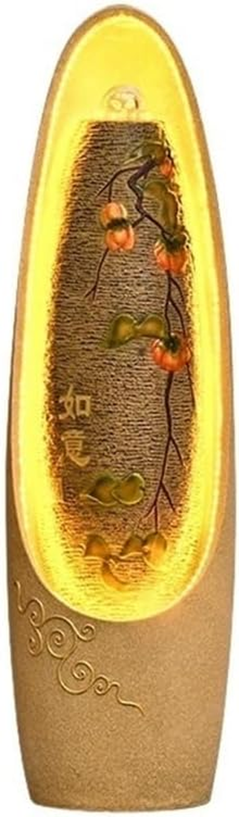 Outdoor Fountain European Style Flowing Fountain, Living Room Feng Shui Wheel Circulating Water Humidifier Office Landscape Decoration Ornaments(Black)