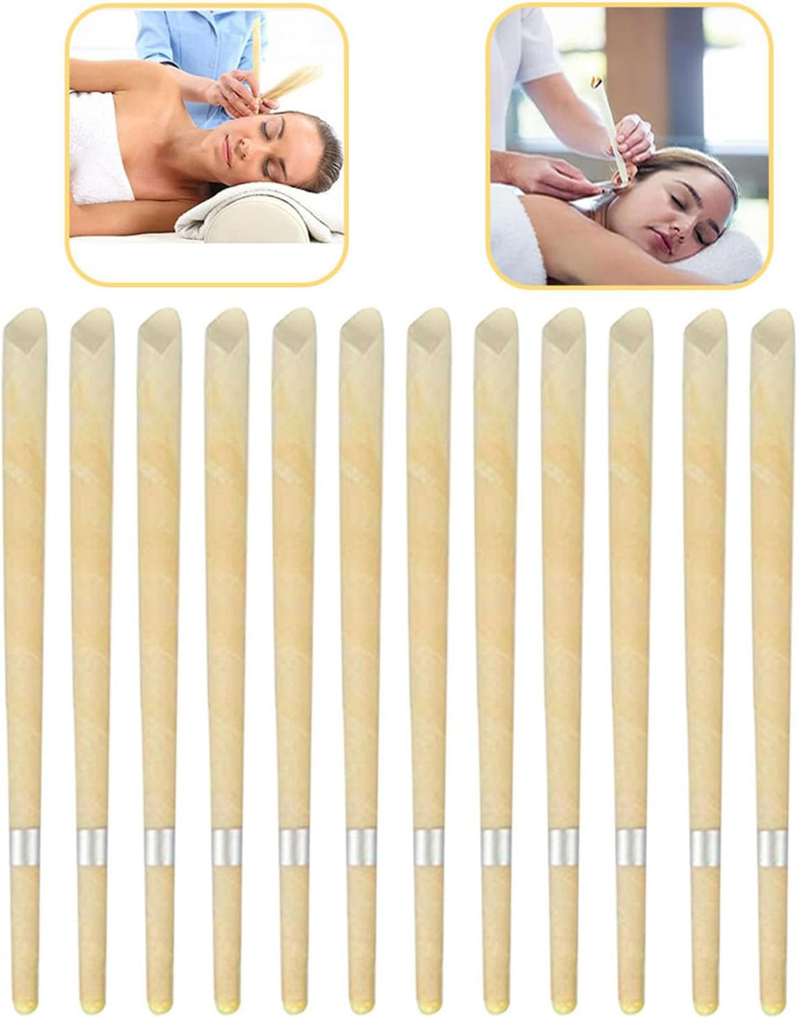 12-Pack Organic Lavender Ear Candles | Sensitive Skin Safe Ear Wax Removal | Eco-Friendly Ear Cleaning Kit with Natural Herb Infusion image number 4