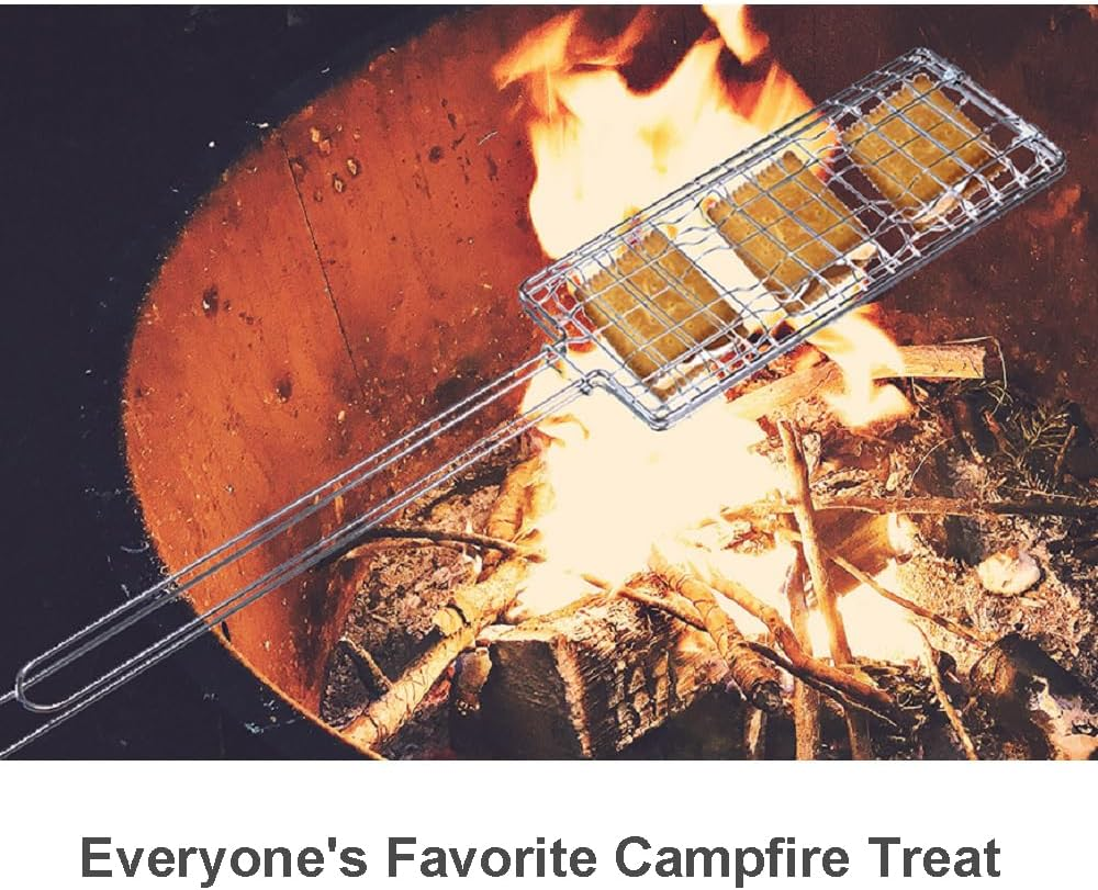 Chrome-Plated Steel S'Mores Grill - Perfect for Toasting Marshmallows, Cookies & More! Portable and Easy to Use for Indoor and Outdoor Fun ! image number 6