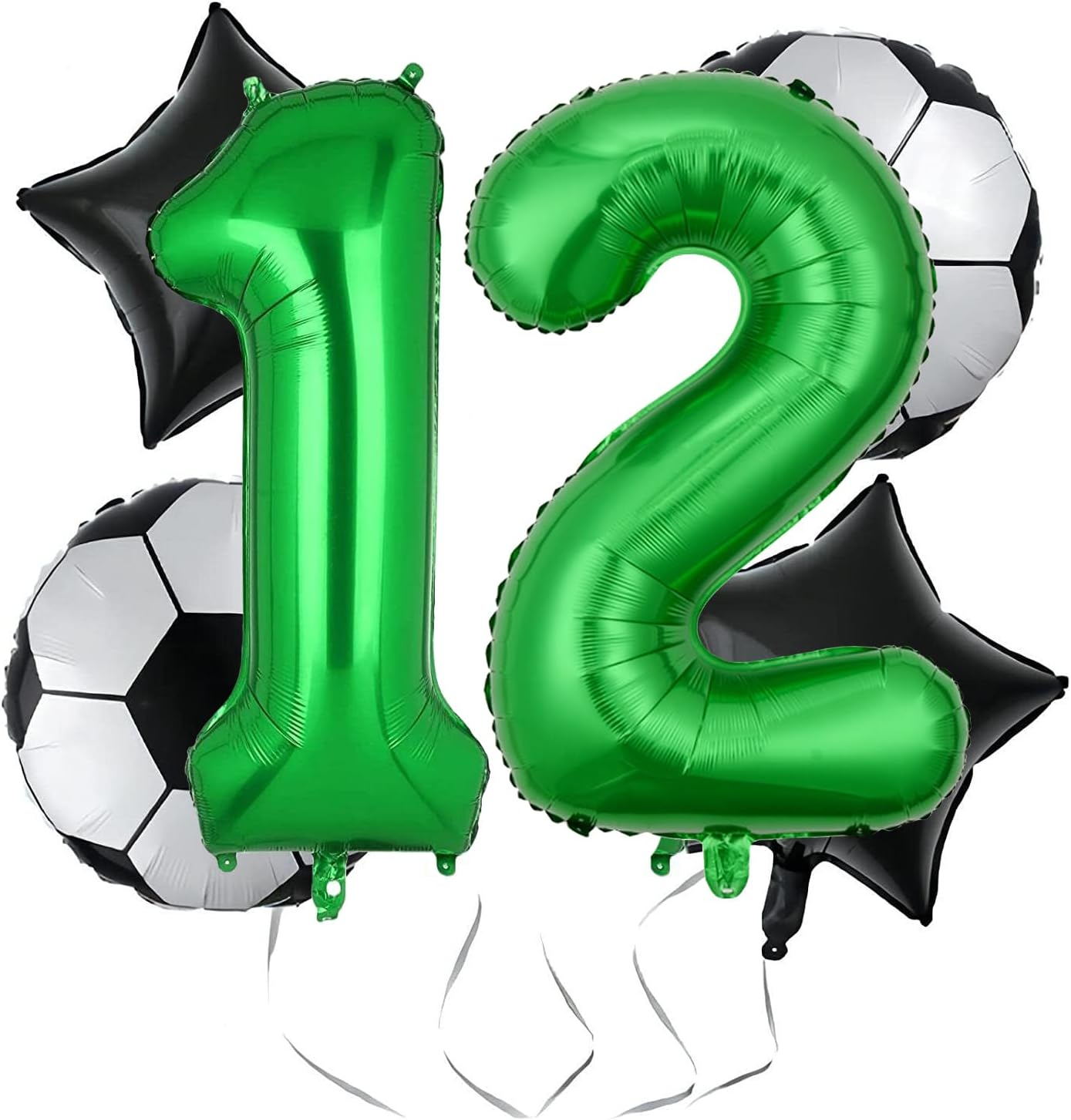 Soccer 12Th Birthday Decoration for Boys, World Cup Party Supplies, Foil Mylar Green 12 Sports Theme Party Favors, Anniversary Decor image number 4