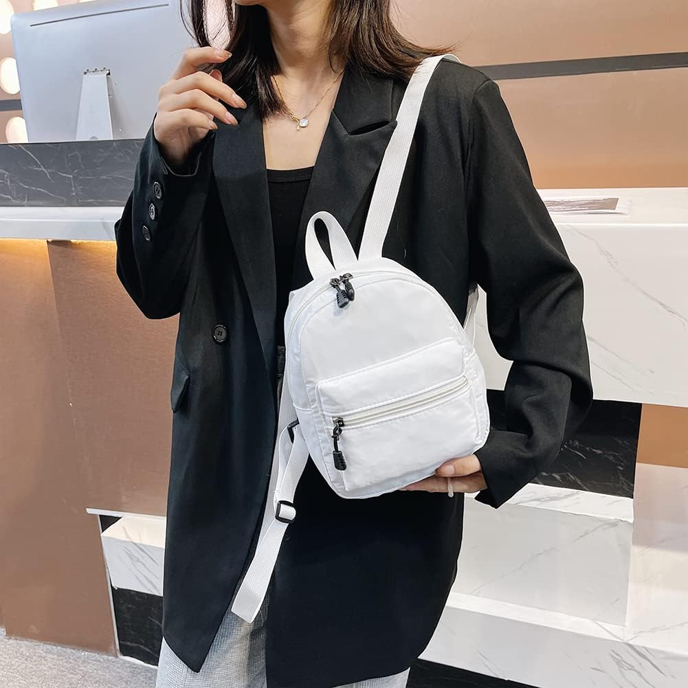 Casual Nylon Women Mini Backpack Fashion Solid Color Preppy Style Female Small Travel Knapsack Rucksacks image number 4
