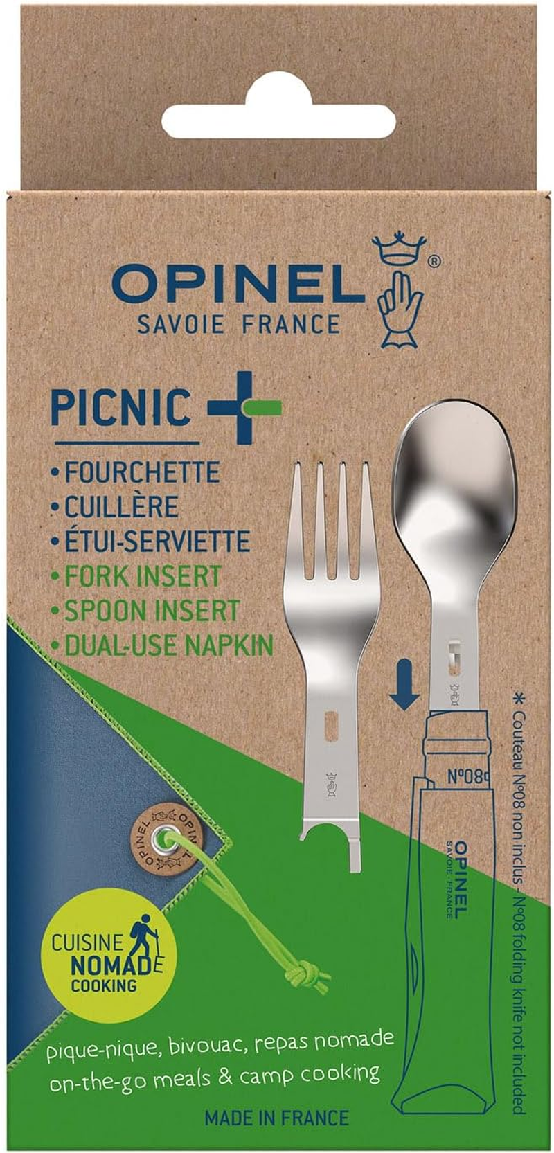 Opinel Picnic+ Fork Spoon & Napkin Set