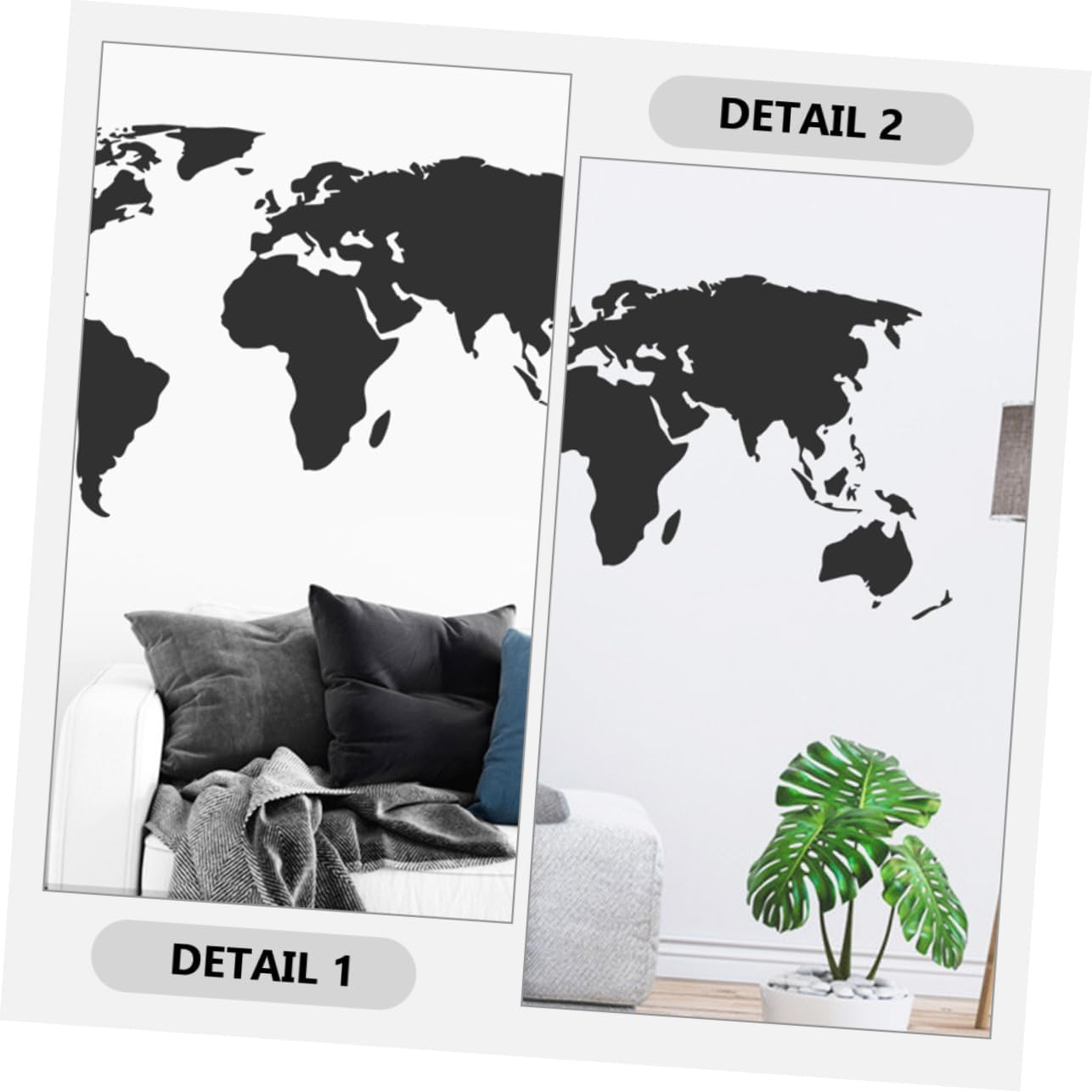 World Map Sticker Removable Wall Decor for Bedroom Living Wall Decorations Map Decals image number 4