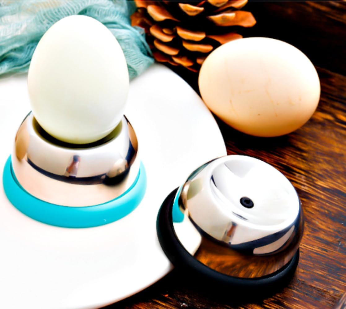 Chaleemoo Egg Piercer for Raw Eggs, Stainless Steel Egg Poker for Boiling Eggs, Great Eggshell Peeler Tool to Get Good Hard Boiled Eggs, Egg Hole Puncher Pricker with Retractable Pin, Black image number 1