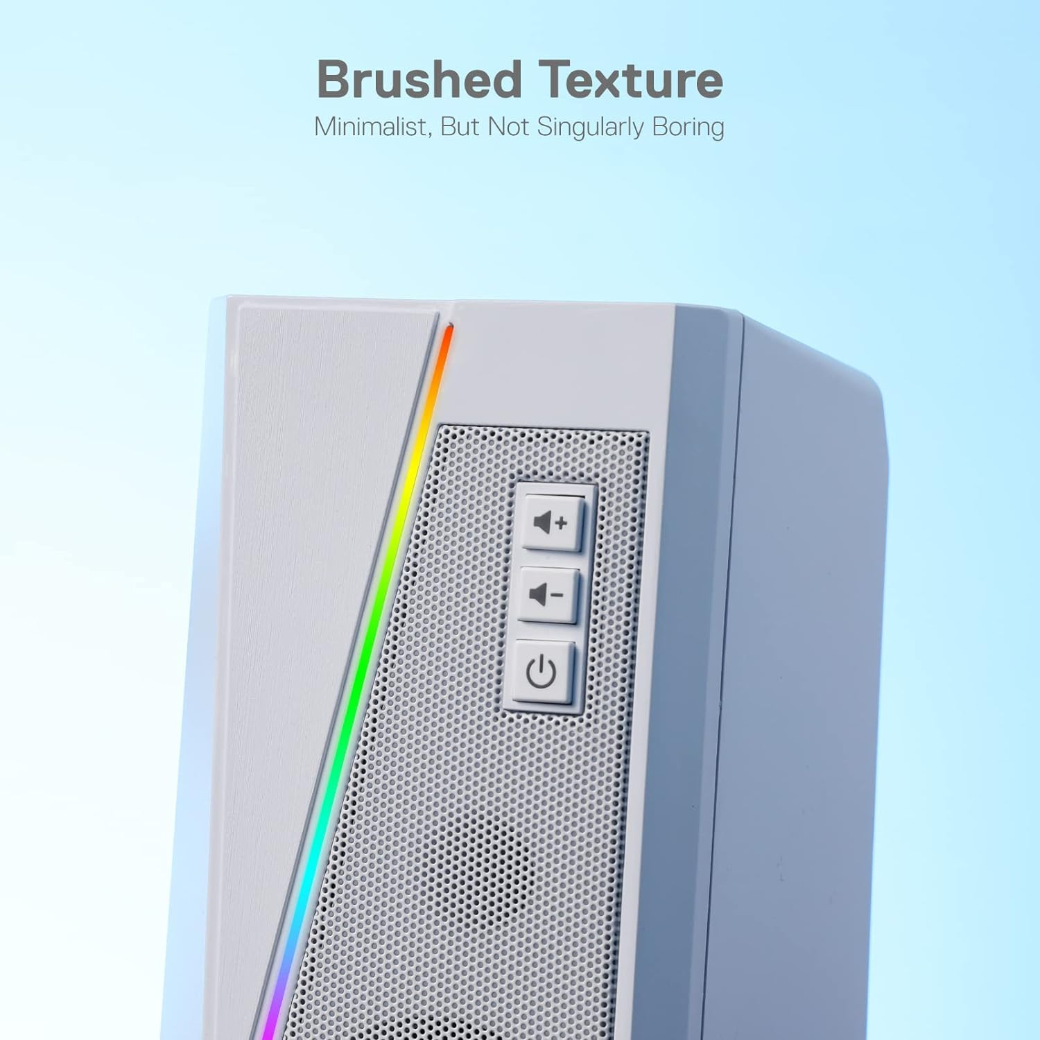 Redragon GS520 RGB Desktop Speakers, 2.0 Channel PC Computer Stereo Speaker with 6 Colorful LED Modes, Enhanced Sound and Easy-Access Volume Control, USB Powered W/ 3.5Mm Cable, White&hellip; - White image number 4