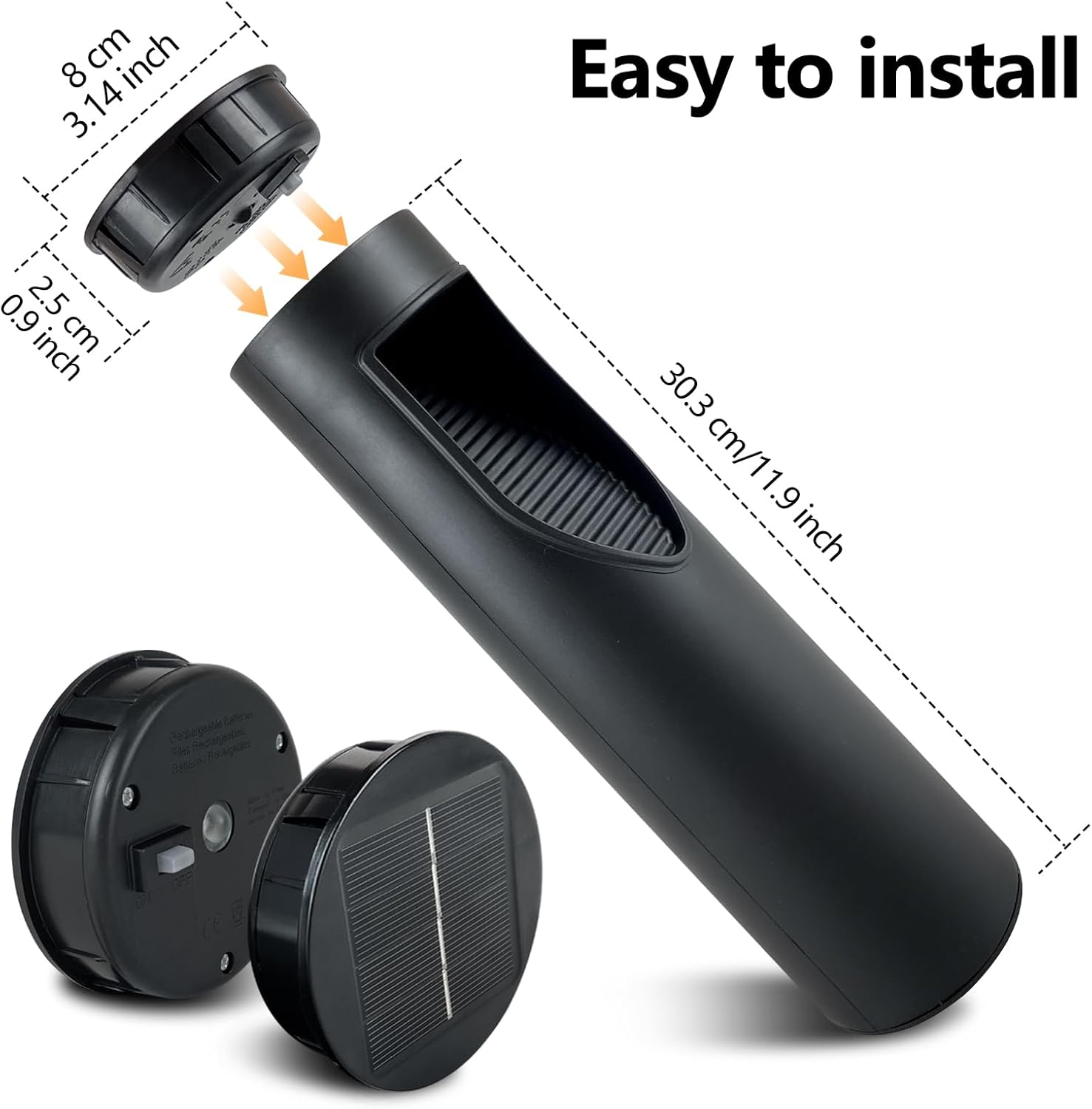 Solar Path Lights Outdoor 1 Pack, Bright Solar Pathway Lights outside Waterproof, Warm & Cool Walkway Lights Solar Powered, Landscape Lights for Driveway Lawn Patio Garden Yard