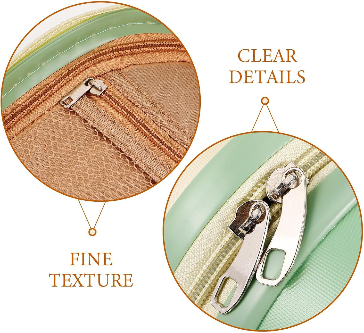 BAZEITFLOW Portable 14-Inch Hard Makeup Case Travel Cosmetic Organizer Box with Dual-Color Yellow and Green Design Lightweight Makeup Storage for Women image number 3