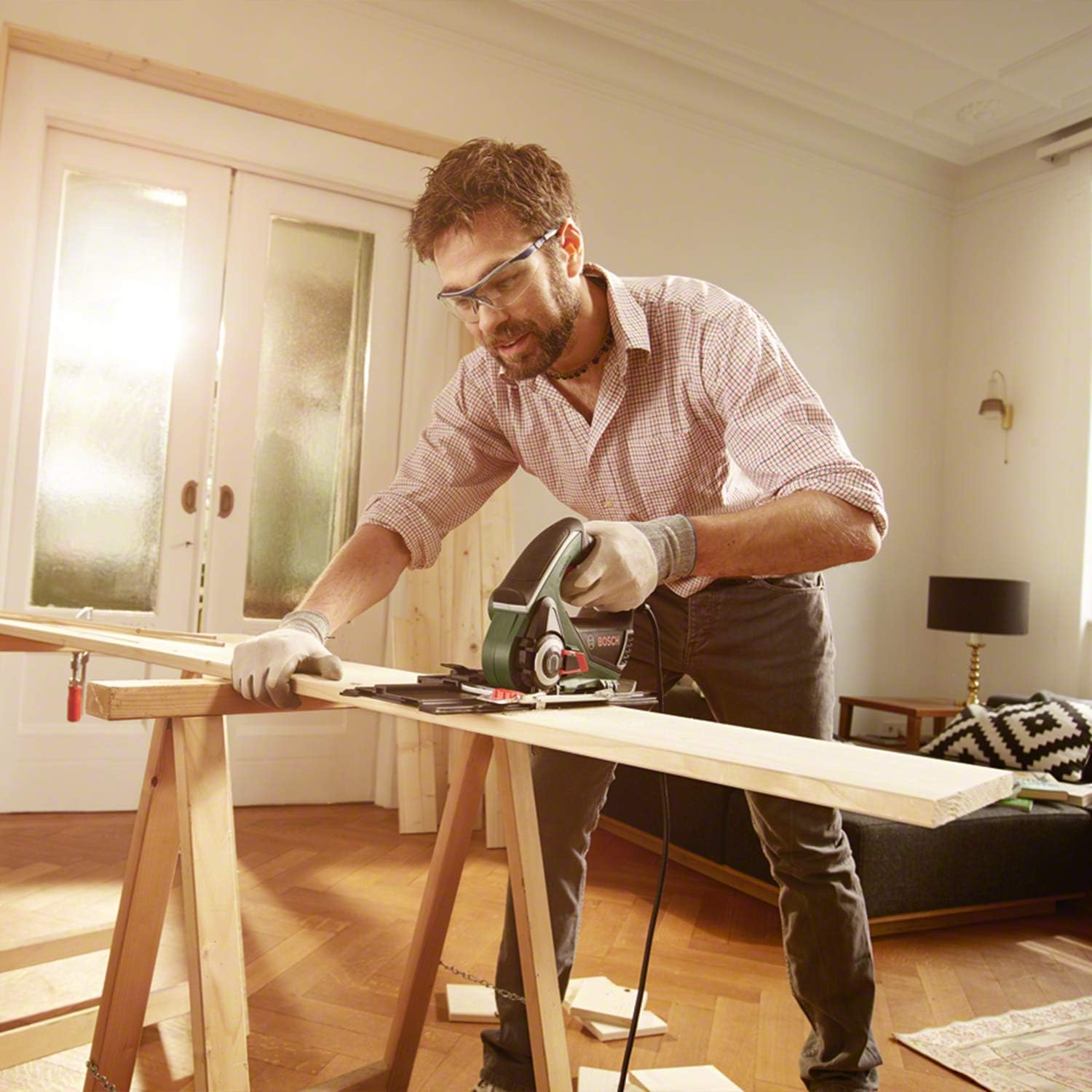 Bosch Home & Garden 500W Electric Nanoblade Saw, Includes Blade and Case, Vibration Free Cuts, Bevel Cuts (Advancedcut 50). Made in Europe image number 3