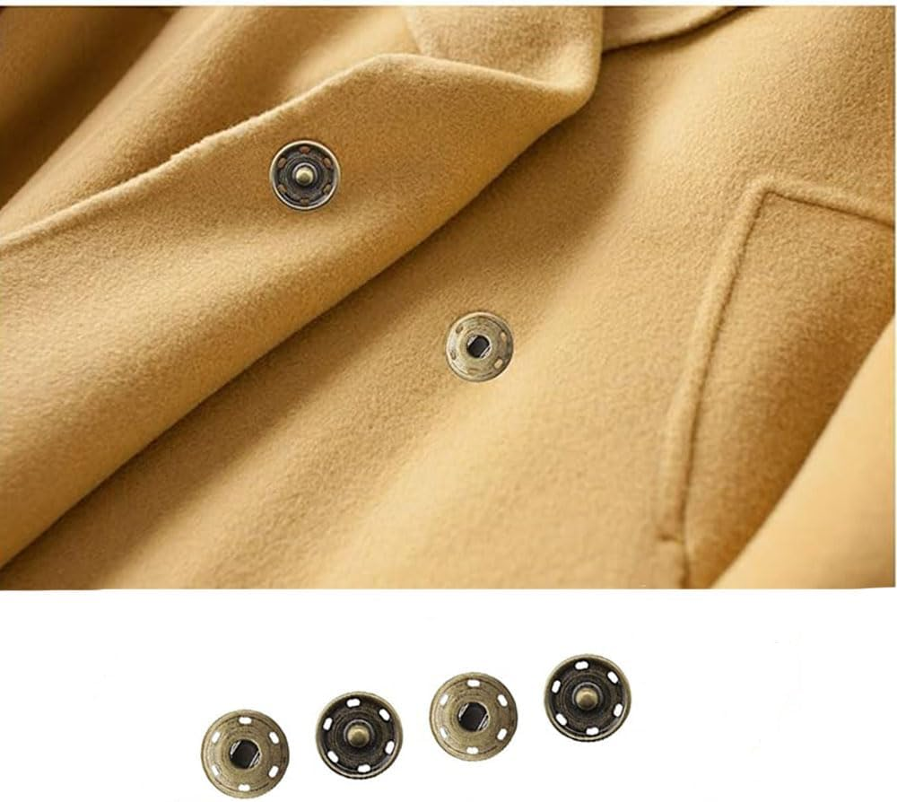 20 Sets 30Mm Copper Sew on Snap Buttons Press Studs Fasteners for Garment, Jeans, Bags, Jackets, Windbreakers DIY Sewing Clothing Accessories - Antique Bronze image number 2