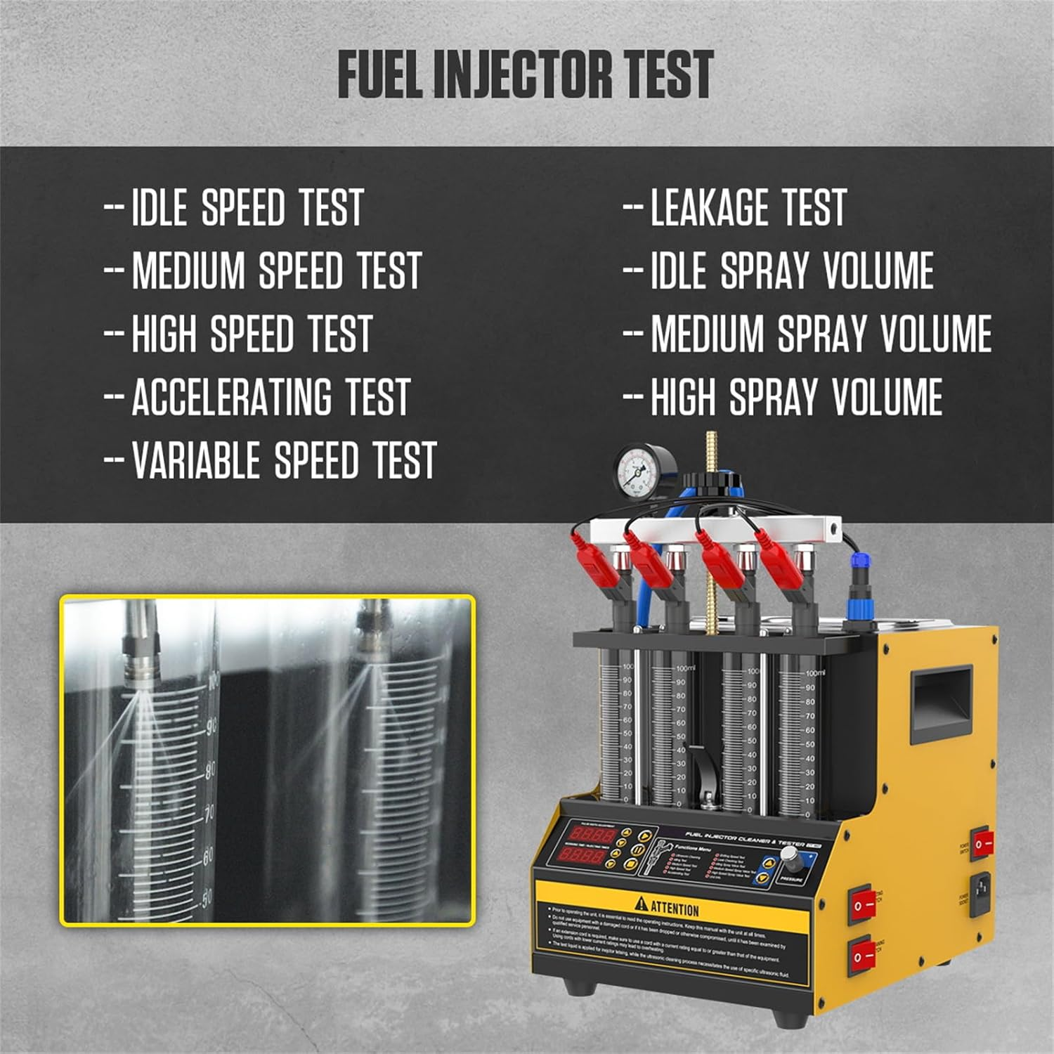Fuel Injector Cleaner & Tester, CT160 Automotive Fuel Injection Systems Cleaners Tester,Fuel System Cleaners Testers 110V/220V image number 5