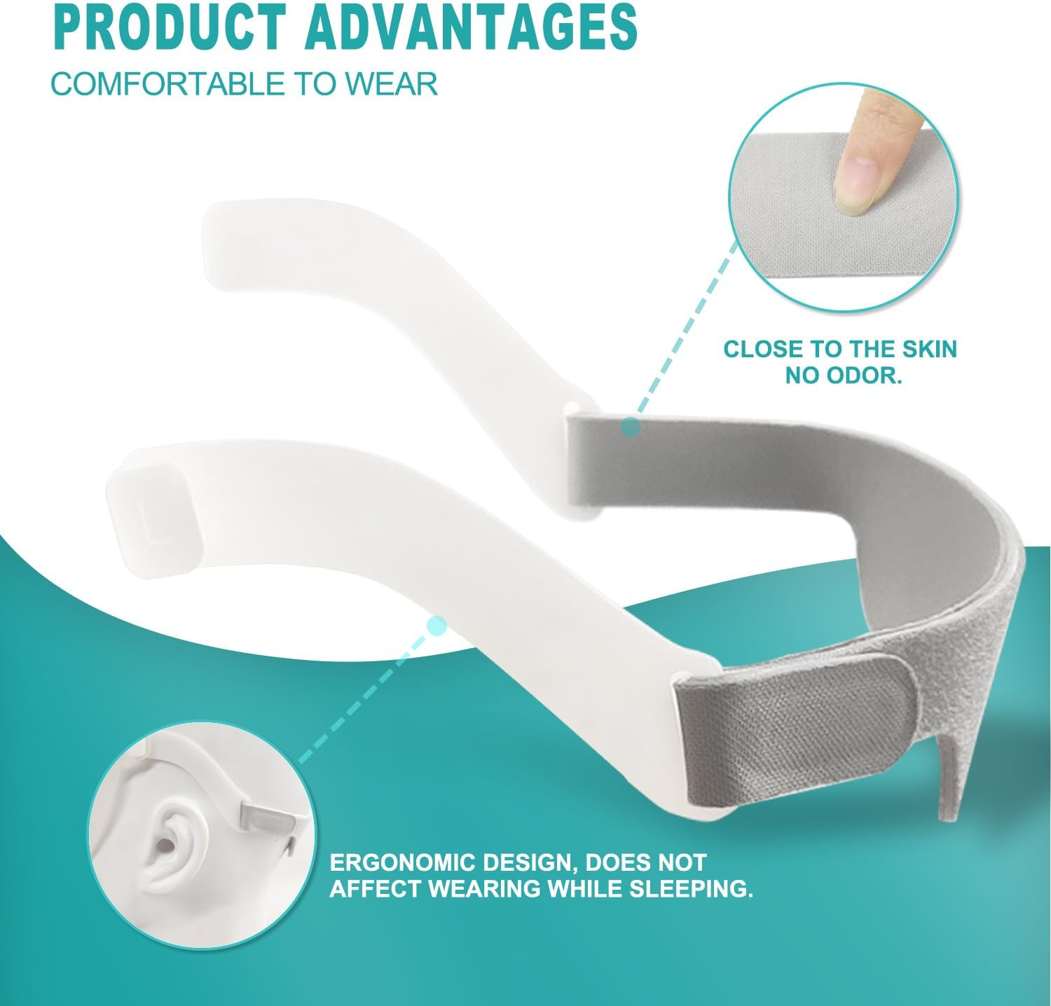 2 PCS Headgears with Arms for Dreamwear(Latest Version)-2 Packs Headgear Straps Durable Touch-Fasten-Ers&Sufficient Ductility,Soft Material Made, Great-Value Supplies by Airsmart image number 2