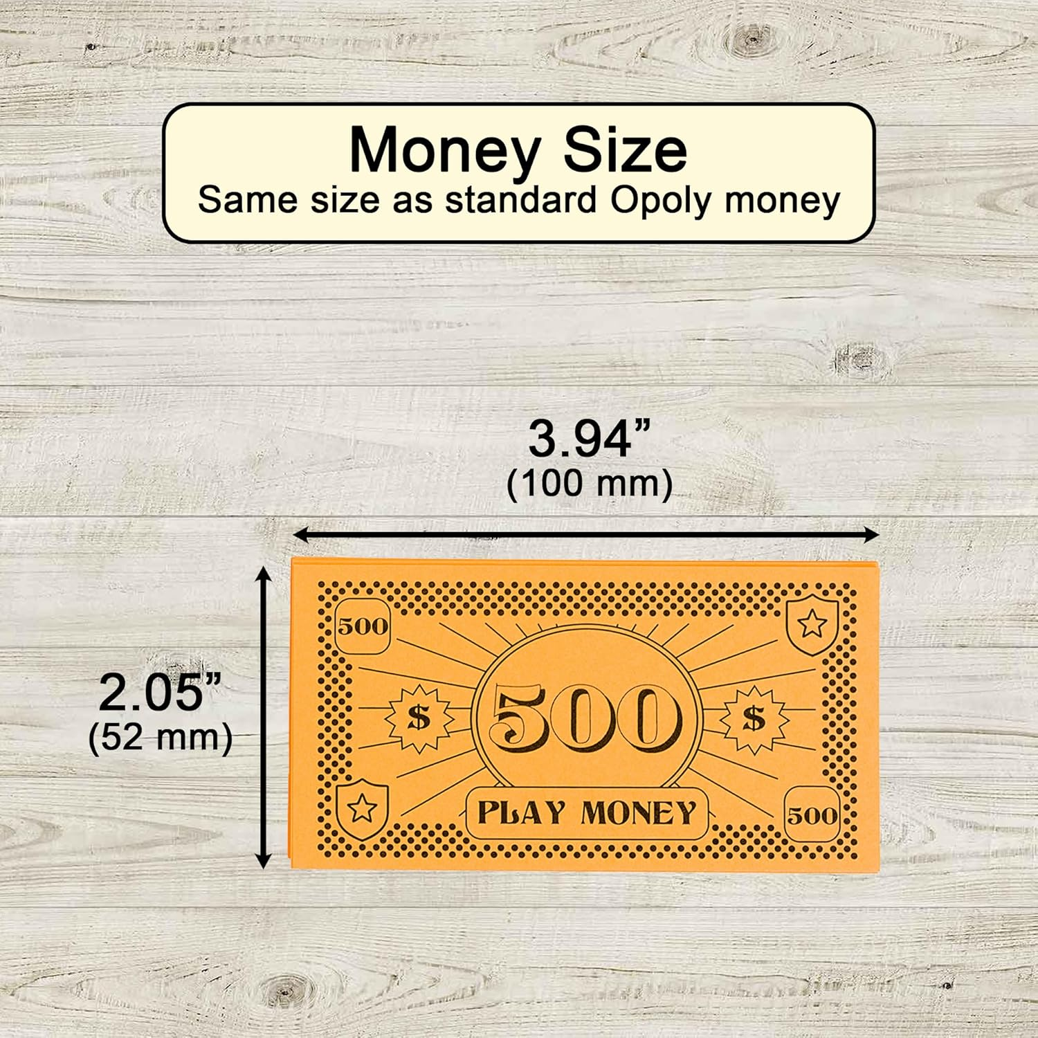 Opoly Play Money &ndash; 520Pcs Fake Money for Board Games &ndash; 65 of Each Bill in 8 Denominations &ndash; $1, 5, 10, 20, 50, 100, 500, & $1000 - Paper Money for Pretend Play Cashier, Refill Packs, Stocking Stuffers image number 6