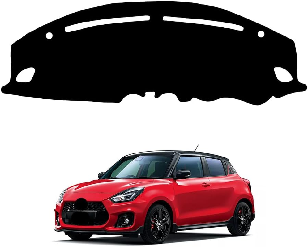 Evervenz Dash Mat for Suzuki Swift 2017 2018 2019 2020 2021 2022 2023 2024 Microfiber Leather（Without HUD） Dash Cover Dashboard Cover Swift02