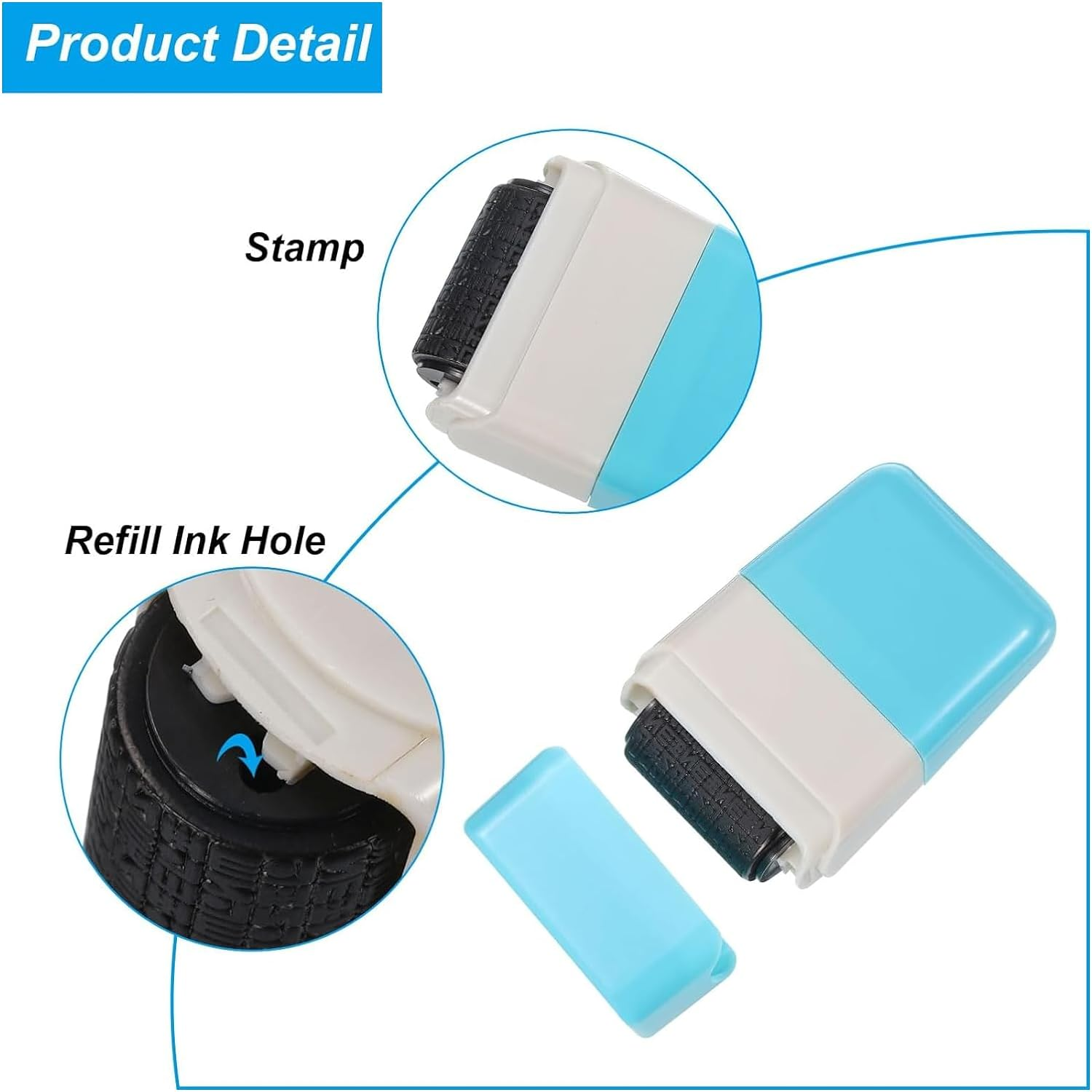 Pacify 3 PCS Identity Theft Protection Roller Stamp Wide Confidential Identity Data Guard Security Blocker Roller Stamps for School Home Office Privacy Protection (B-3PCS) image number 6