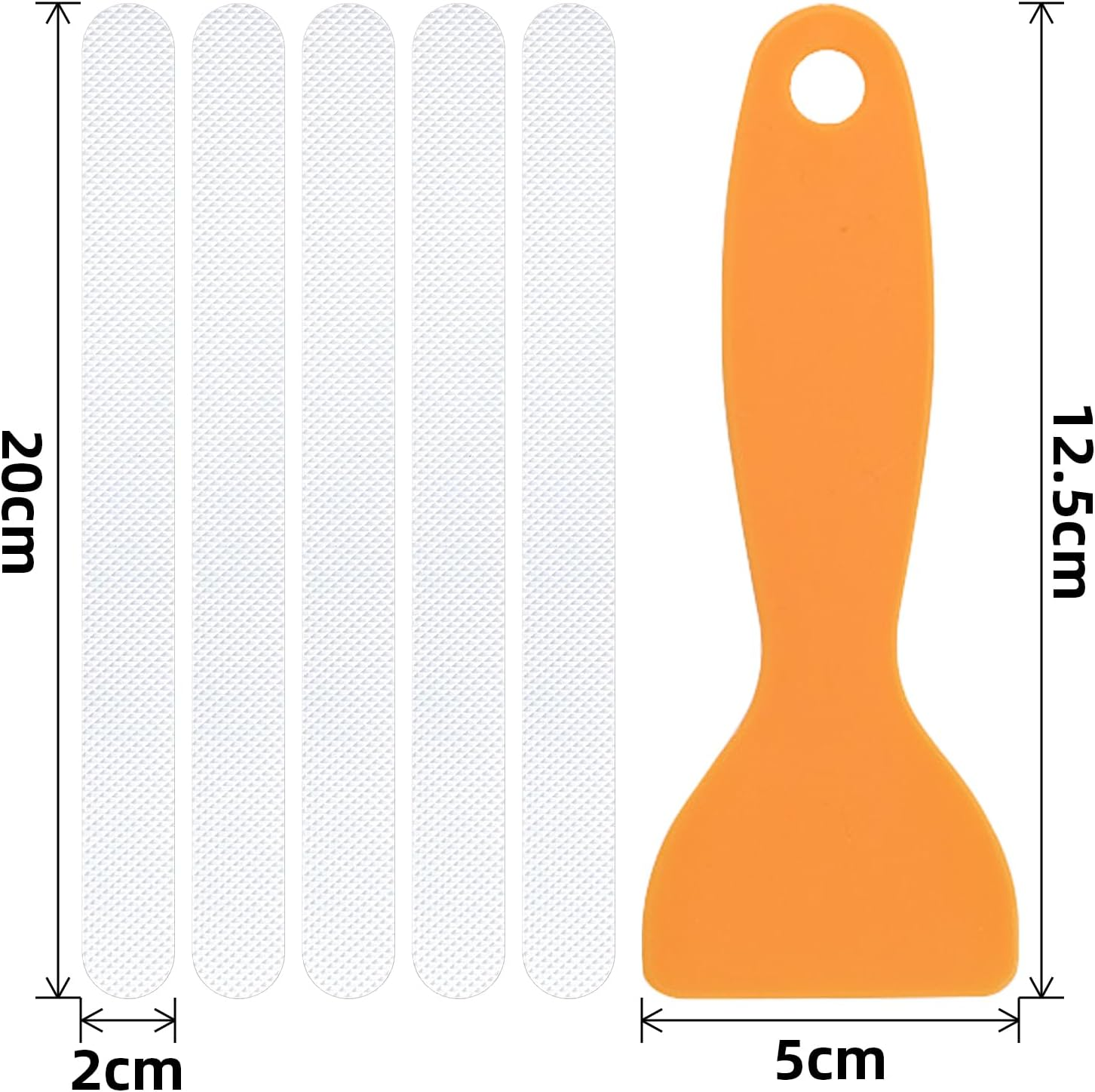 25Pcs Anti-Slip Strips - Safety Shower Treads & Bathtub Non-Slip Stickers | Anti-Skid Tape for Floors, Steps (Baby/Senior/Adult Use, Clear 0.8In, Strong Adhesive) image number 5