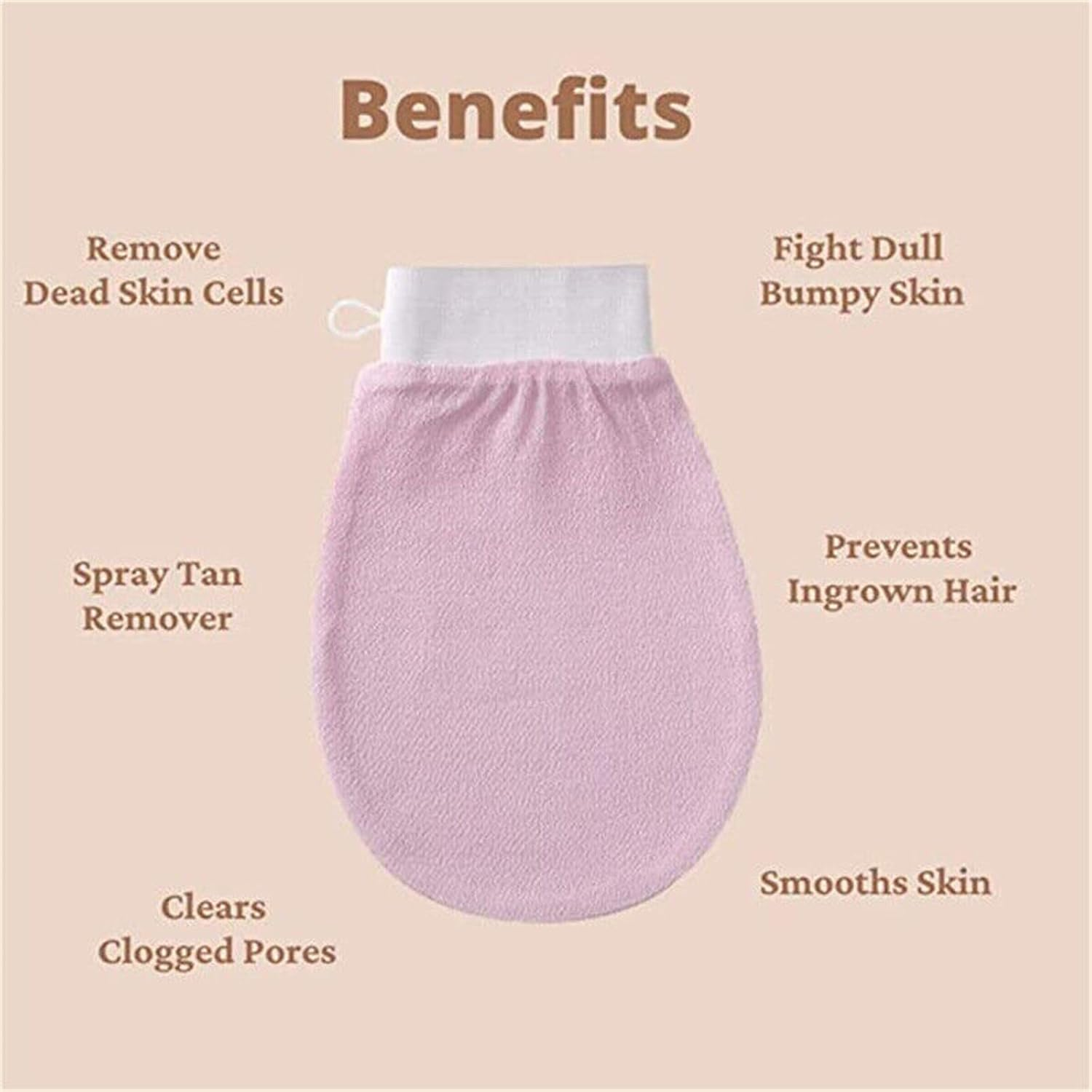 Kessa Exfoliating Glove, Arabic Exfoliating Glove, Original Kessa Exfoliating Glove, Kessa Back Scrubber, Moroccan Kessa Scrub Exfoliating Gloves for Body to Remove Dead Skin (C) image number 6