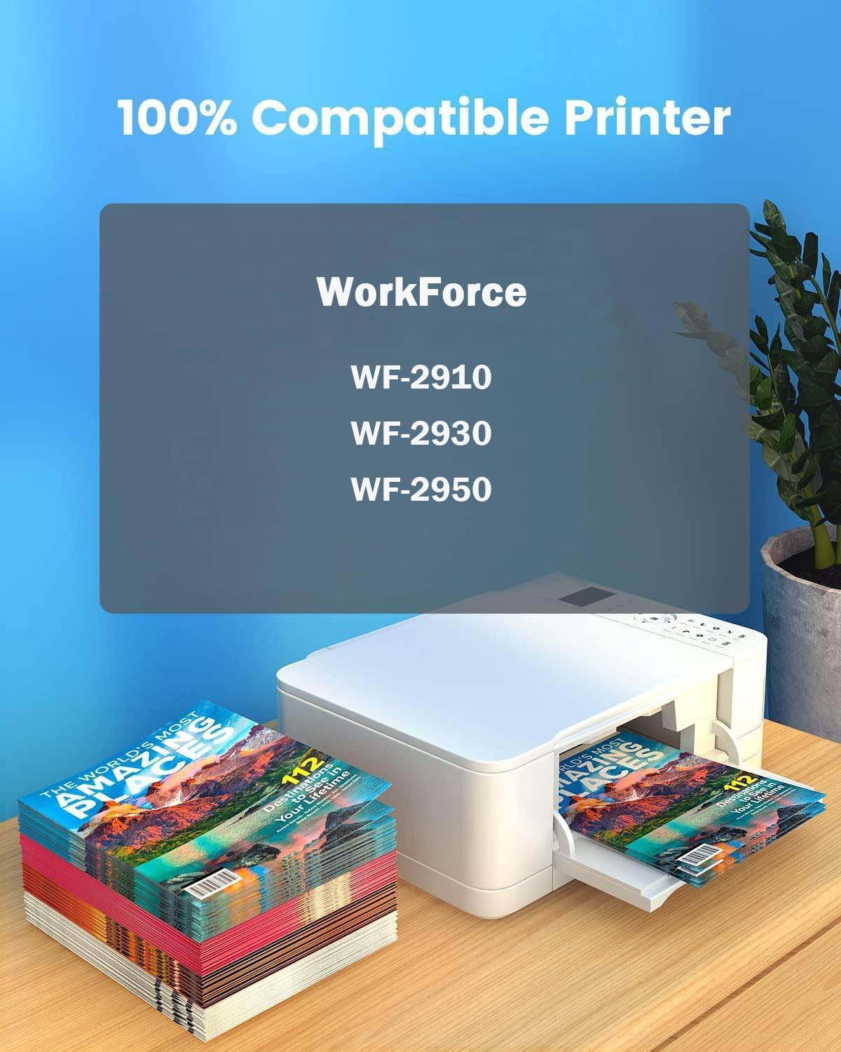 604XL Ink Cartridges Compatible with Epson Workforce Wf-2910,Wf-2930,Wf-2950(1Black+1Magenta+1Cyan+1Yellow) image number 1