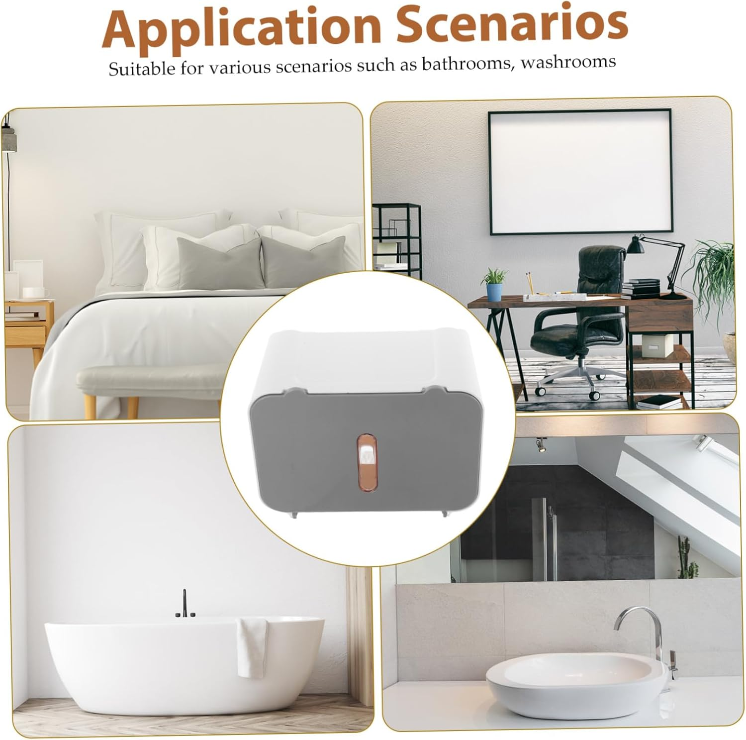 Easy Install Waterproof Wall-Mounted Paper Towel Holder Touchless Bathroom Accessory Modern Decor for Washroom