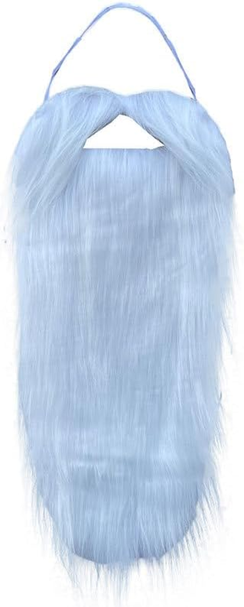 Party Fake Beard,Fake Long Beard and Mustache Men'S Big Beard Old Man Long Plush Beard Cosplay Holiday Party Party Costume Fake Whisker for Party Supplies Grey (White) image number 2