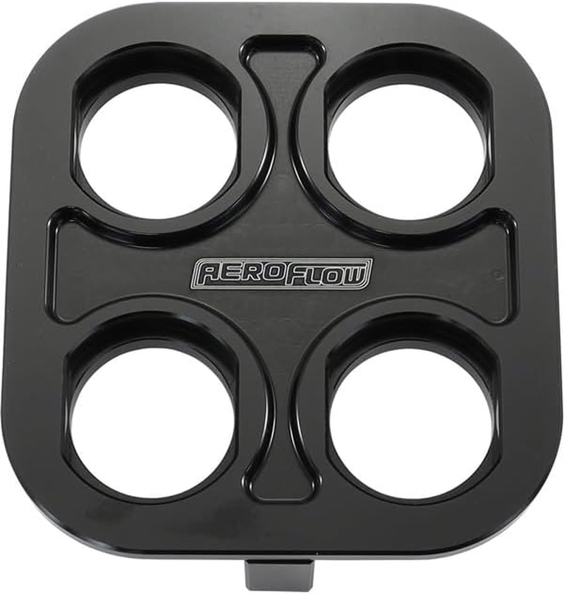 Aeroflow Modular 4-Port Square Billet Bulkhead Plate Black