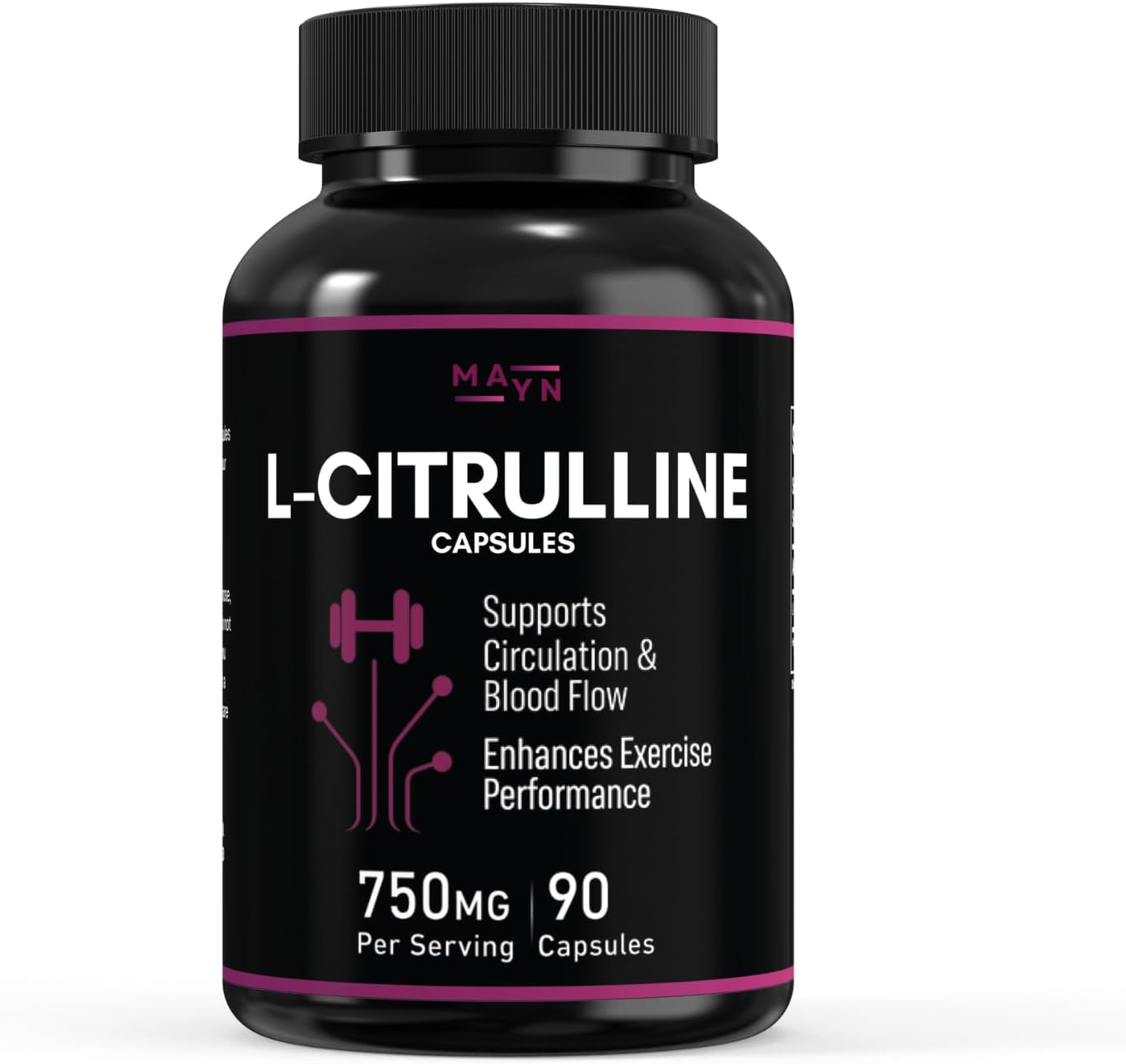 L-Citrulline 750Mg &ndash; Vegan Capsules | Pre-Workout Amino Acid | Non-Gmo, Gluten-Free, No Fillers | Circulation Formula by MAYN image number 4