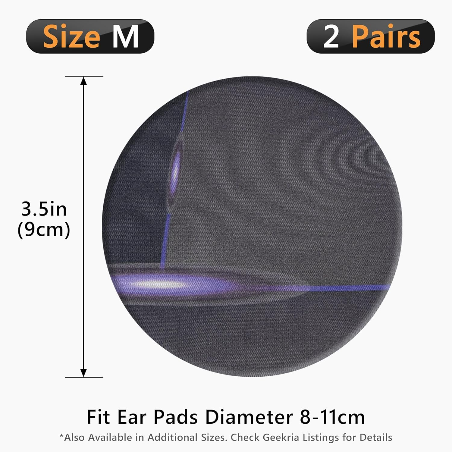 Geekria 2 Pairs Flex Fabric Headphones Ear Covers - Product Safety Certified - Washable & Stretchable Earcup Protectors for Over-Ear Headsets, Sweat Pads for Gym, Gaming (Size M/Cosmos) - Brown image number 7