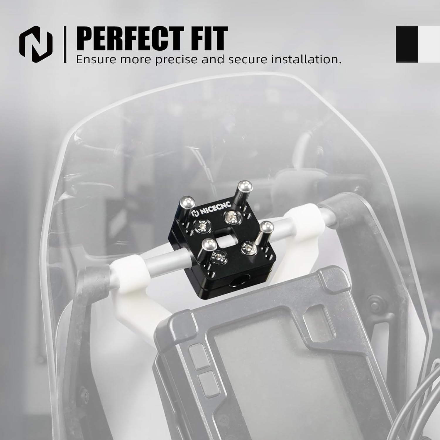 NICECNC 12MM GPS Holder Bar Clamp Compatible with Yamaha Tenere 700,Super Tenere XTZ1200 14-22,R1200 1250 GS and GSA 14-22,Aprilia Tuareg 660-2022 image number 4