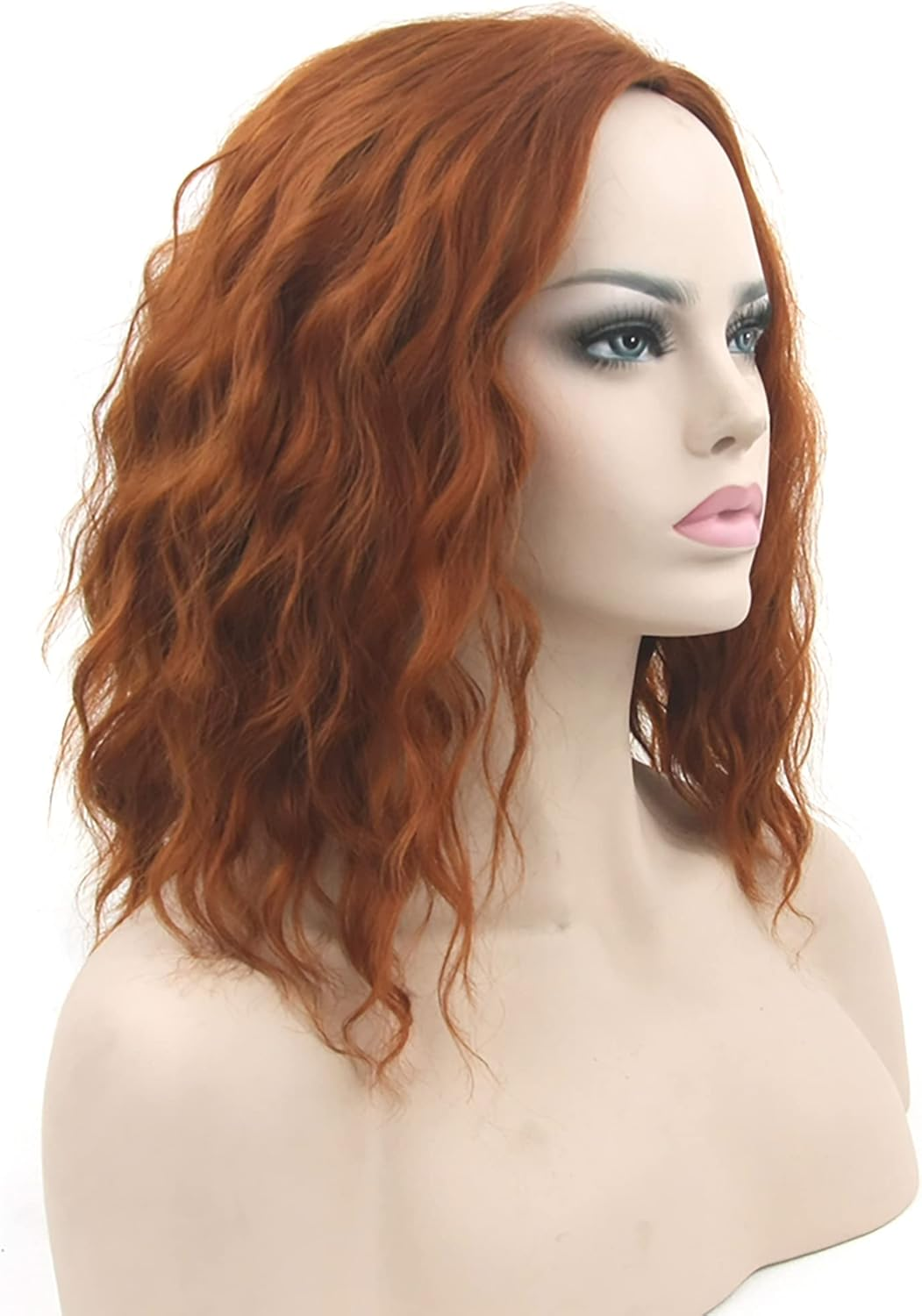 IMISSU Short Afro Curly Hair Wigs Cosplay Wig Halloween Costume Party Headwear for Women (Light Brown)