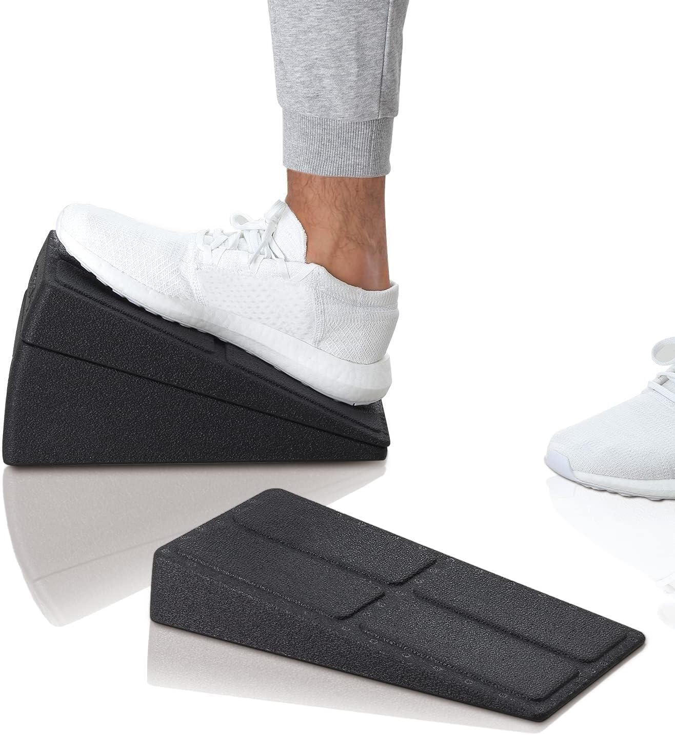 Slant Board Squat Wedge for Calf Stretching，3 Pcs Foot Stretcher Balance Board for Plantar Fasciitis, Adjustable Foam Slant Board Wedge Great for Exercises image number 4