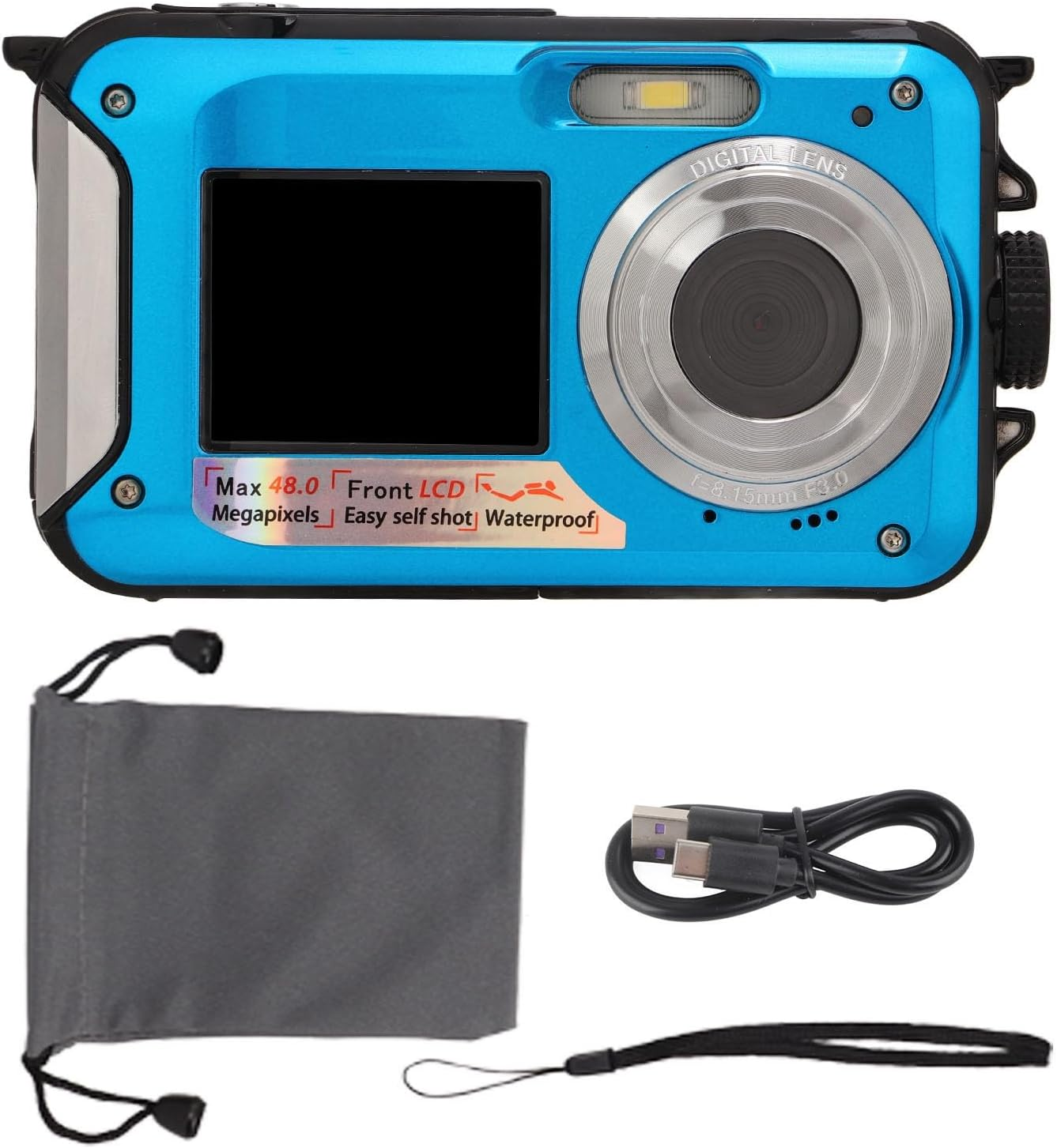 Digital Camera, 2.7K Video Vlogging Camera for Kids, Compact Point and Shoot Camera, 16X Digital Zoom, 2.7 Dual LCD Screen, Waterproof, Continuous for Teens Students image number 3