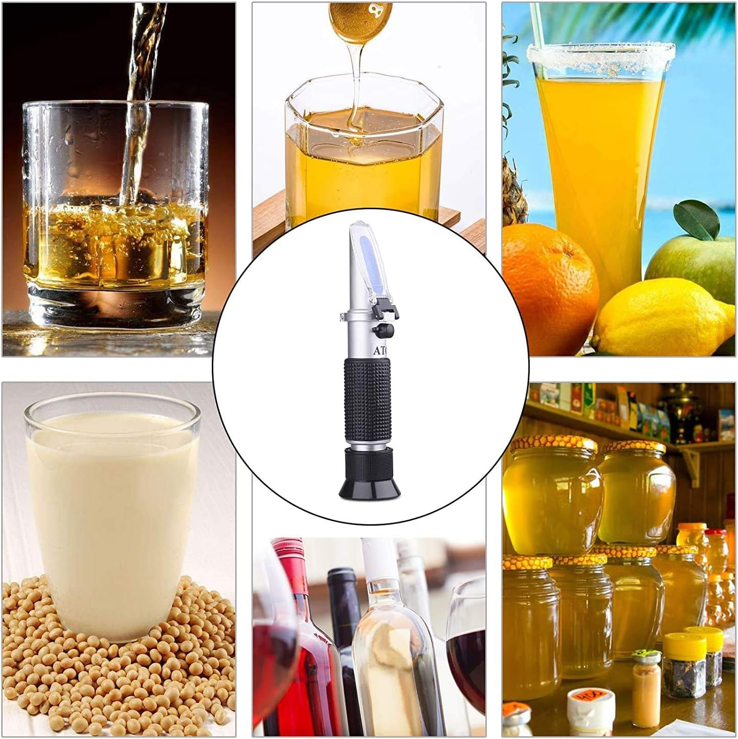 Brix Refractometer with Atc,Digital Handheld Refractometer for Beer Wine Brewing, Dual Scale-Specific Gravity 1.000-1.130 and Brix 0-32% image number 6