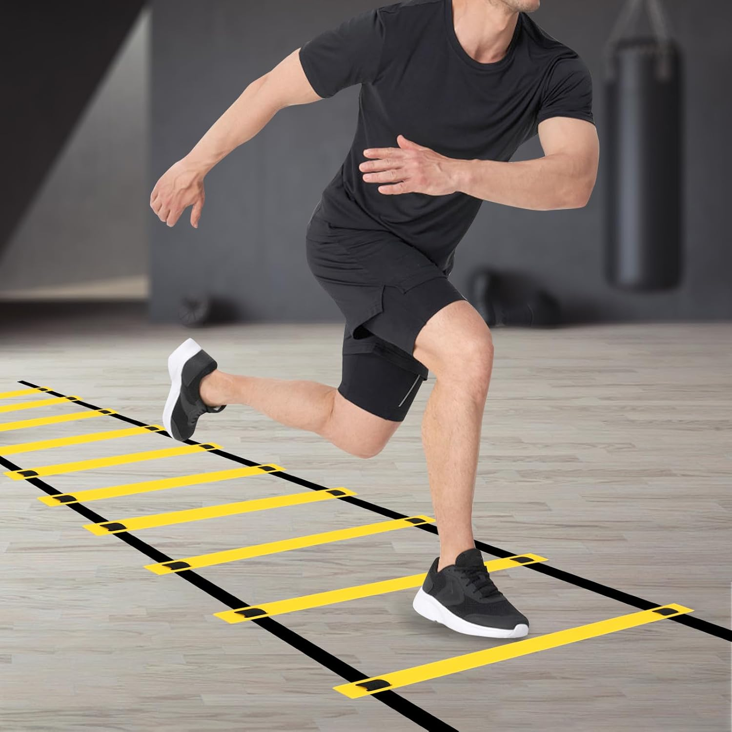 Agility Ladder 10/12 Rung Adjustable Speed Ladder, Speed Training Ladder Drill, Sports Workout Equipment for Football Soccer Footwork Exercise with Carrying Bag image number 3