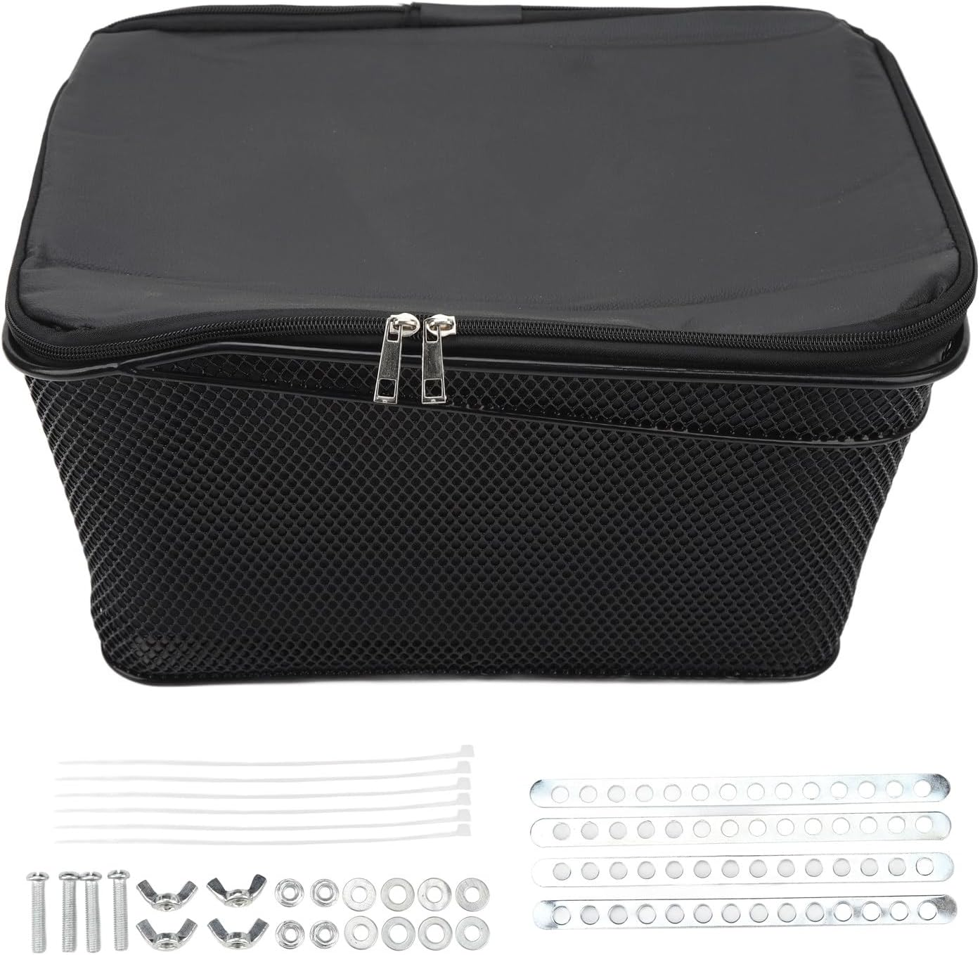 Rear Bike Basket, 20L Large Capacity Bicycle Cargo Rack Storage Basket, Waterproof Metal Wire Bicycle Basket with Lining, Easy Installation with Screw Nut for Most Rear Bike Racks image number 3